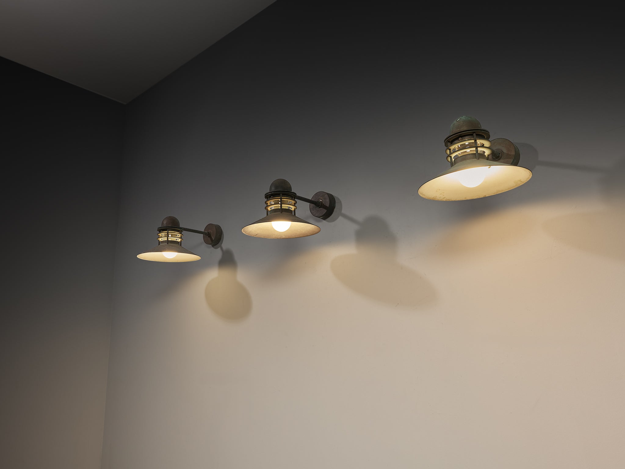 Homann & Kjær for Louis Poulson Wall Lamps ‘Nyhavn’ in Copper Lighting Morentz