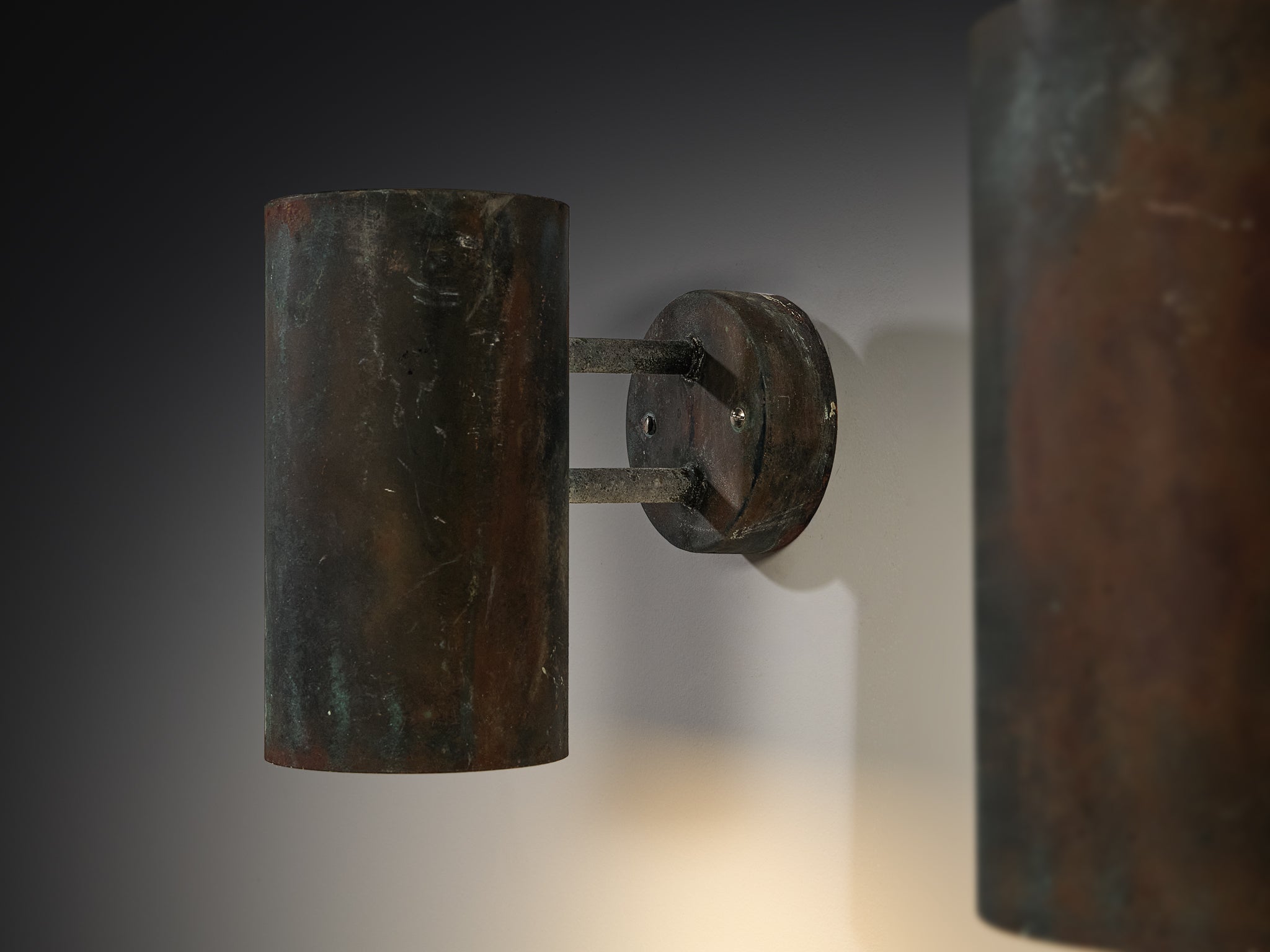 Hans-Agne Jakobsson ‘Rulle’ Wall Lights in Patinated Copper Lighting Morentz