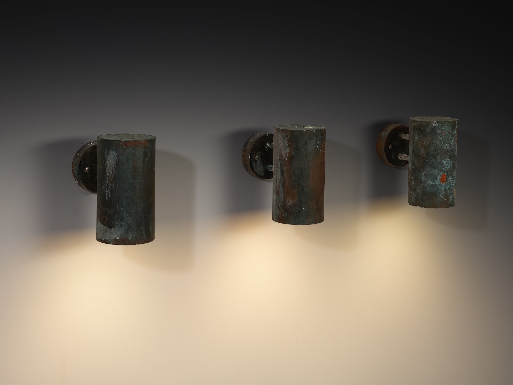 Hans-Agne Jakobsson ‘Rulle’ Wall Lights in Patinated Copper Lighting Morentz