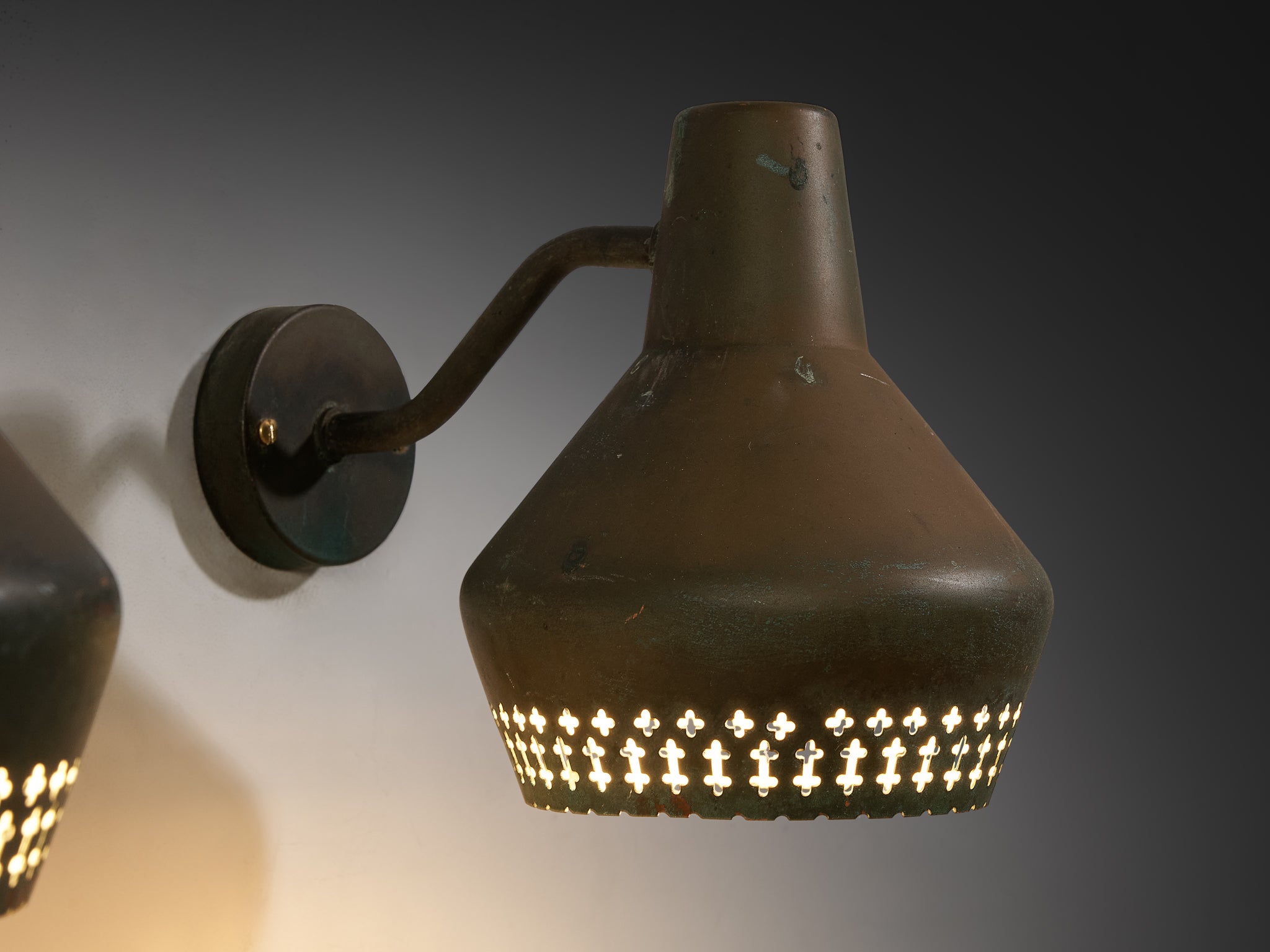 Hans Bergström for Ateljé Lyktan Wall Lights in Copper Lighting Morentz