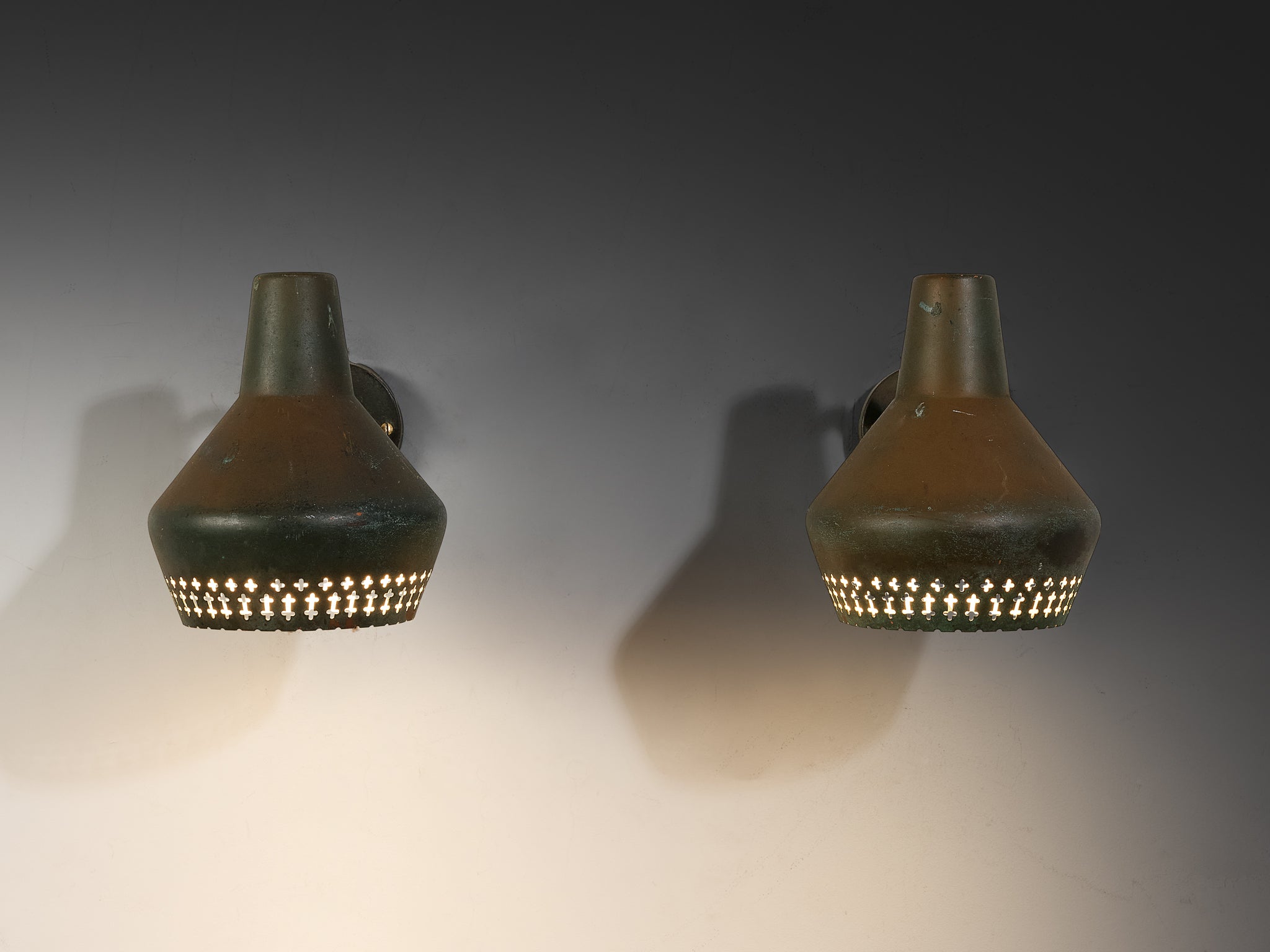 Hans Bergström for Ateljé Lyktan Wall Lights in Copper Lighting Morentz