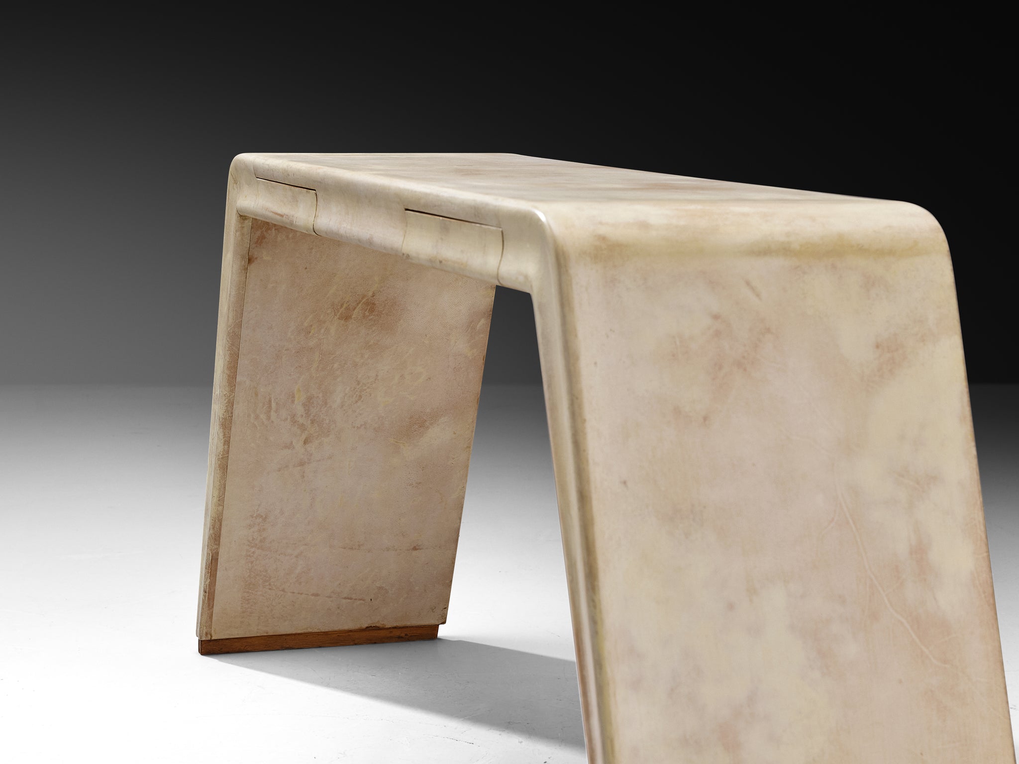 Valzania Italian Art Deco Console Table in Parchment Tables Morentz