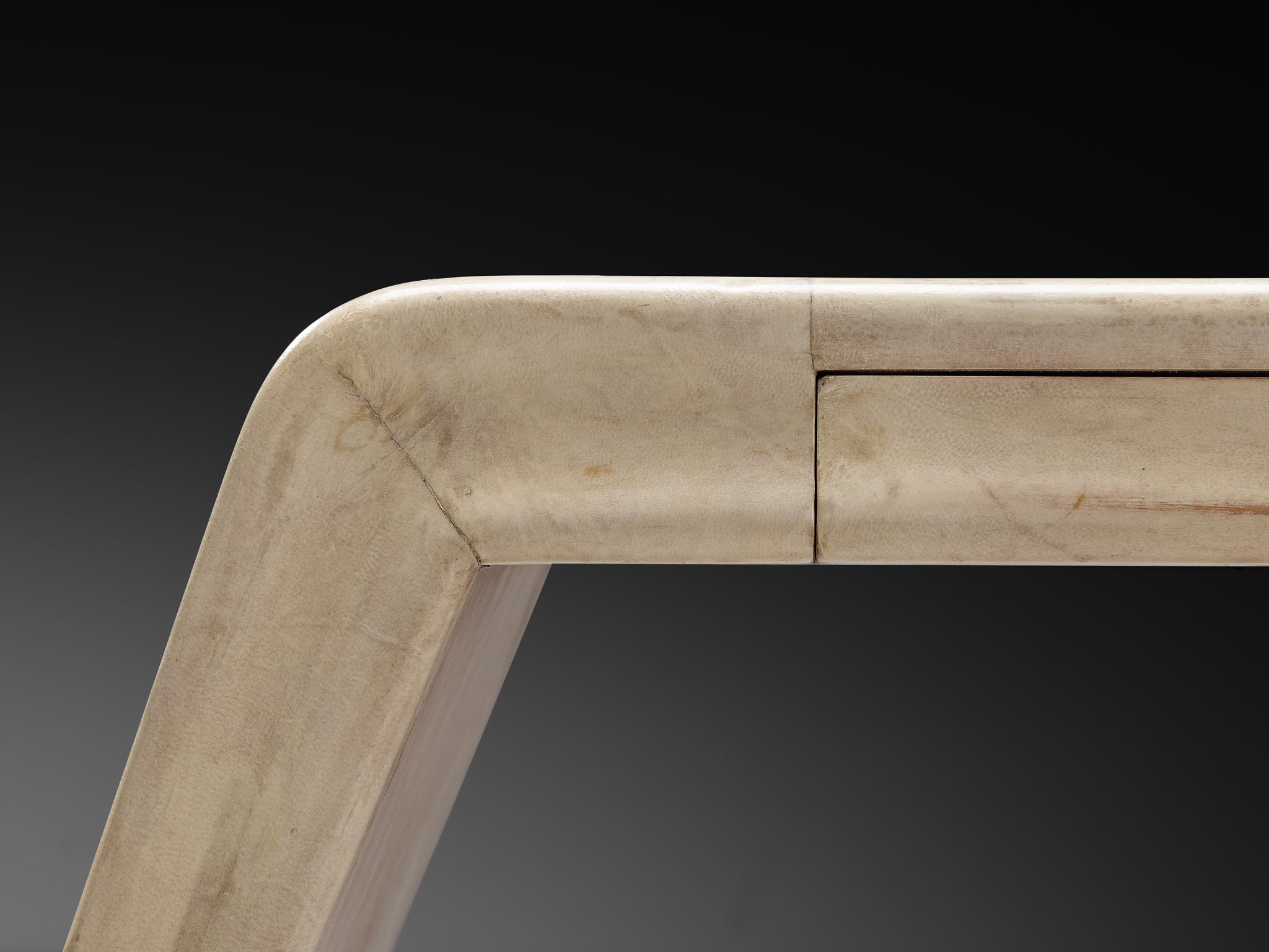 Valzania Italian Art Deco Console Table in Parchment Tables Morentz