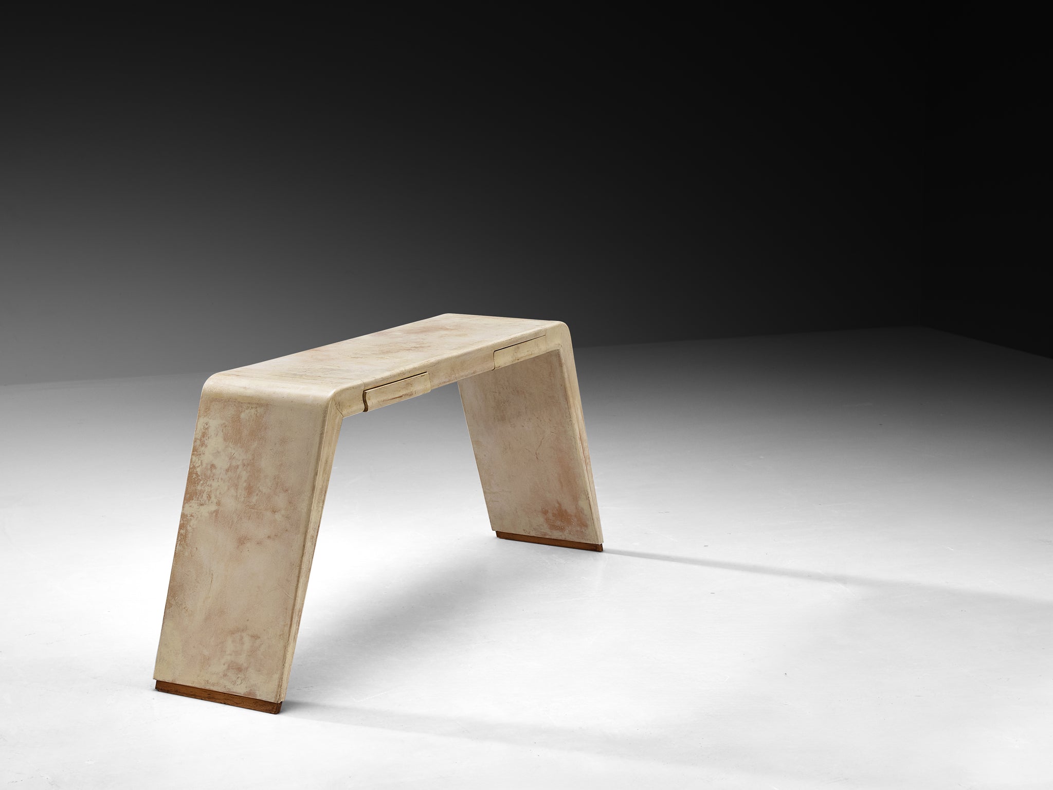 Valzania Italian Art Deco Console Table in Parchment Tables Morentz