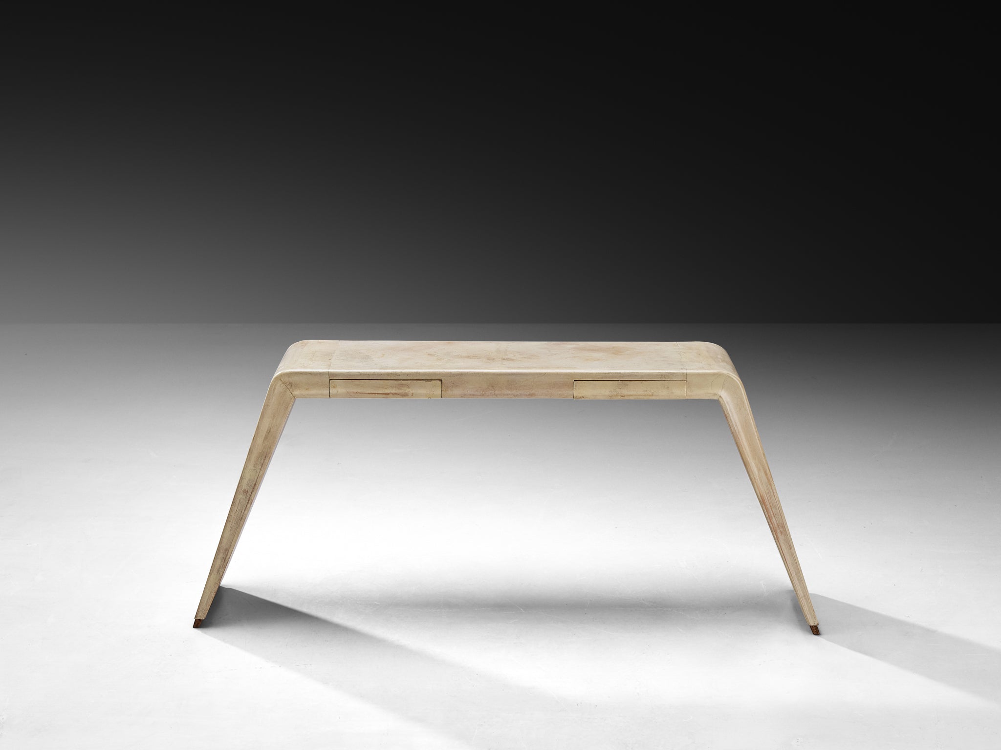 Valzania Italian Art Deco Console Table in Parchment Tables Morentz