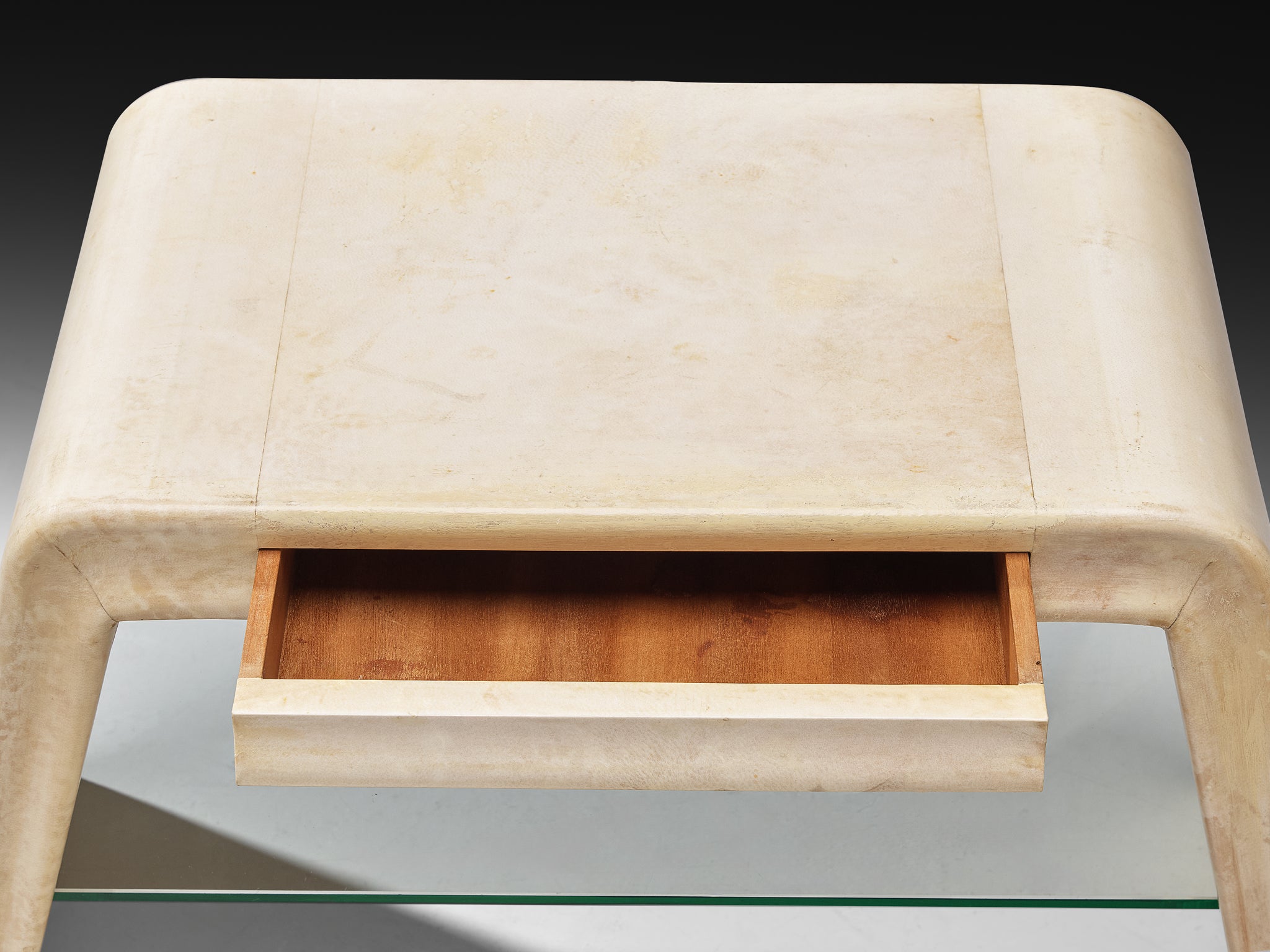 Valzania Italian Art Deco Bed or Side Tables in Parchment Tables Morentz