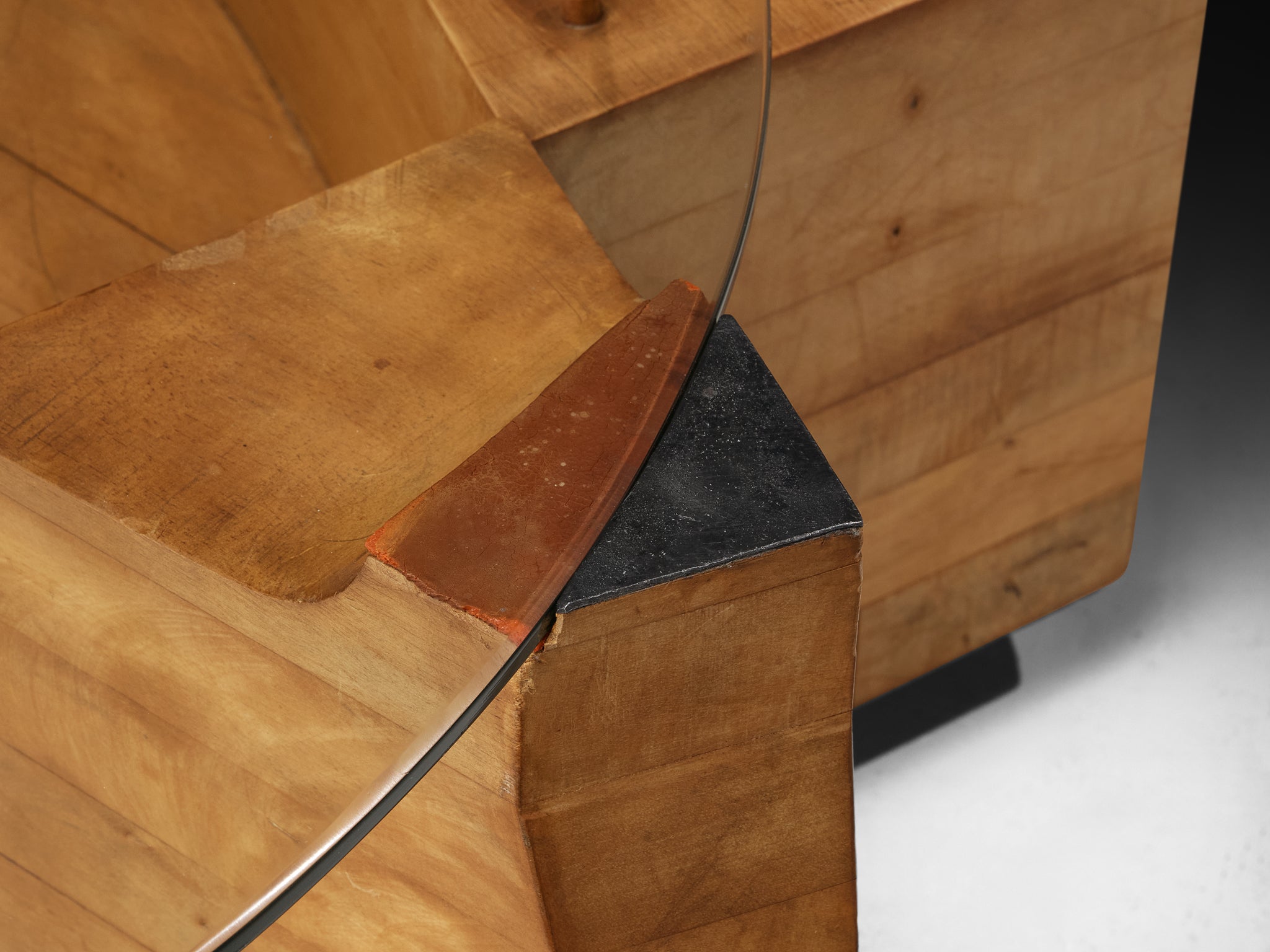 Nerone & Patuzzi for Gruppo NP2 'C10T' Coffee Table in Wood and Crystal Glass Tables Morentz