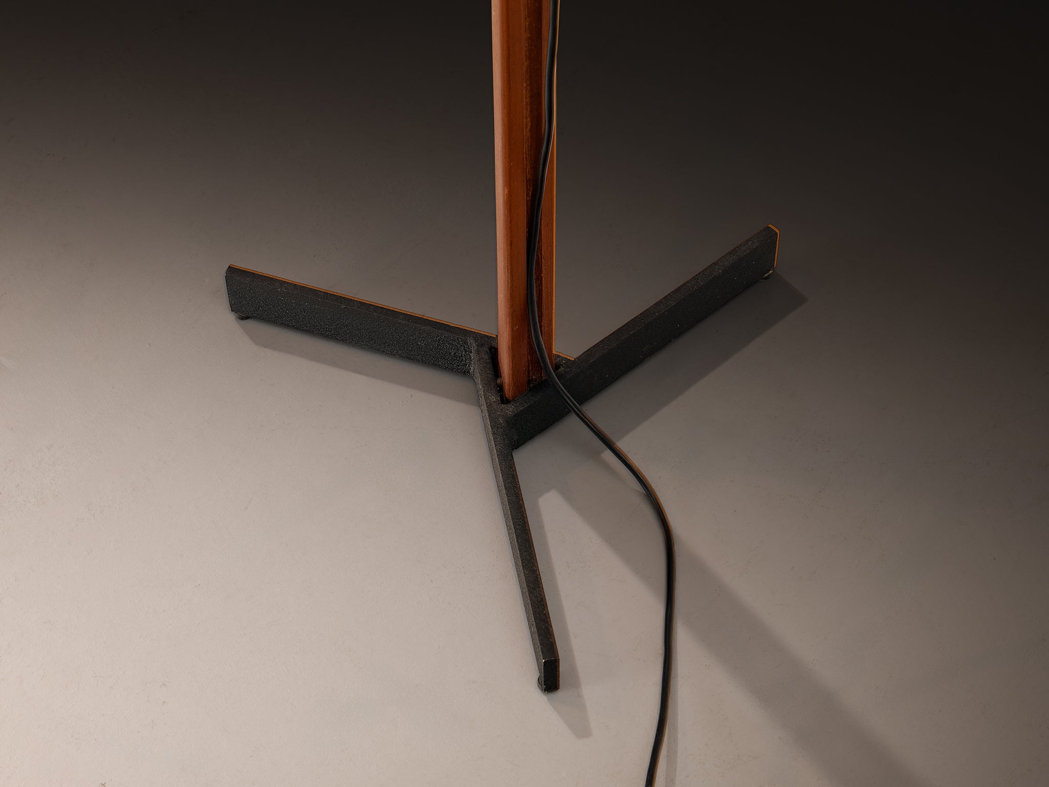 Rare Svend Aage Holm Sørensen Pair of Adjustable Floor Lamps in Cane and Teak