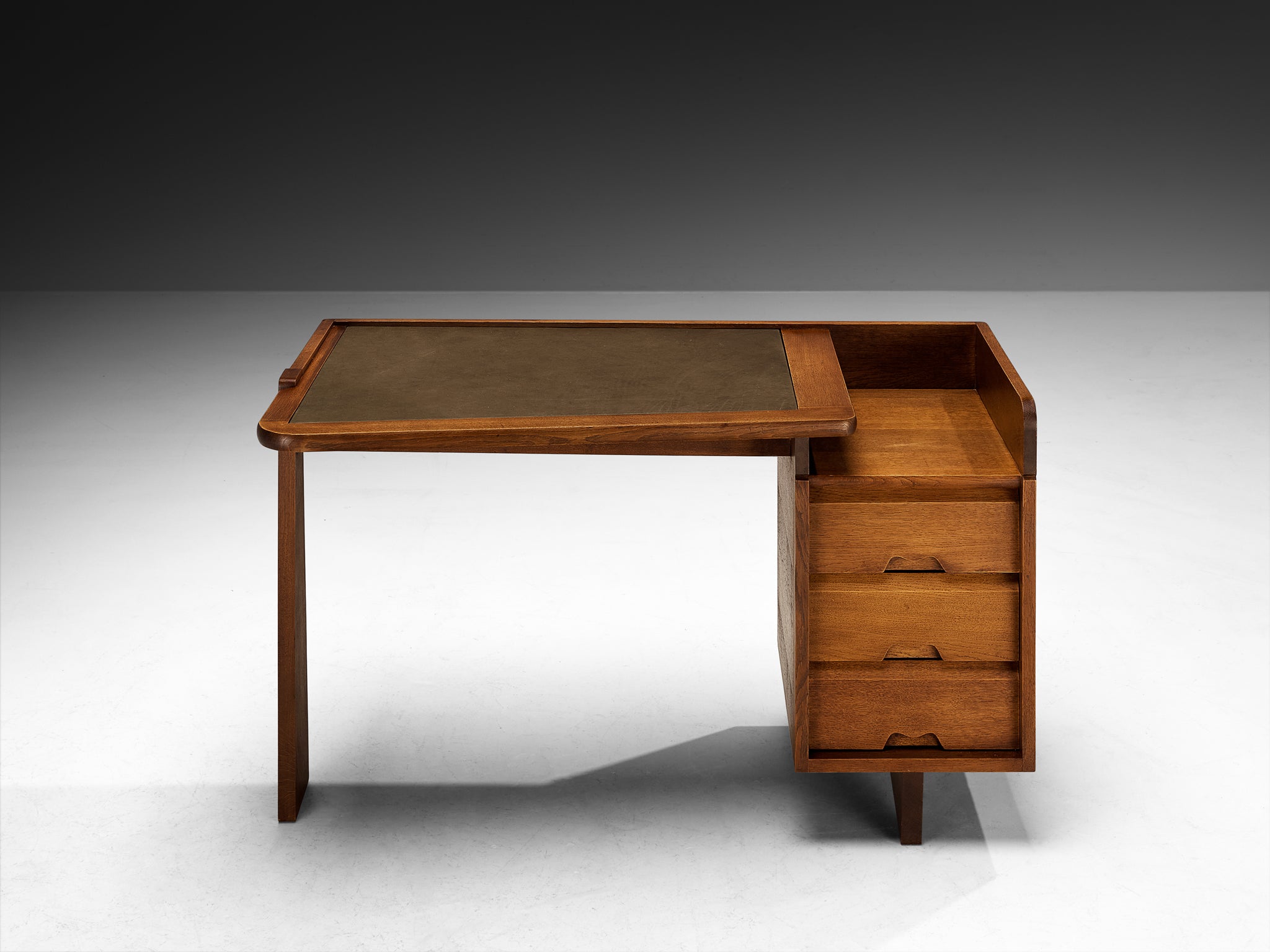 Guillerme & Chambron for Votre Maison Writing Desk in Oak and Leather Tables Morentz