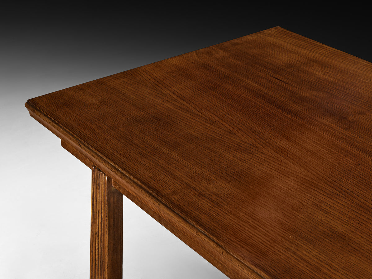 1940s Italian Chestnut Dining Table with Fluted Legs Tables Morentz