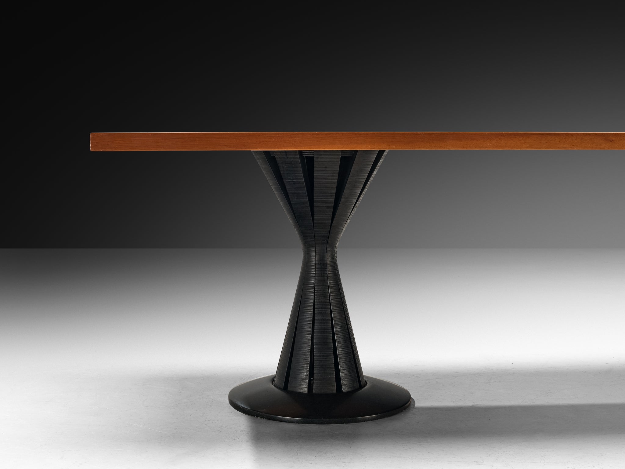 Postmodern Italian Dining Table in Cherry, Wood and Natural Stone Tables Morentz
