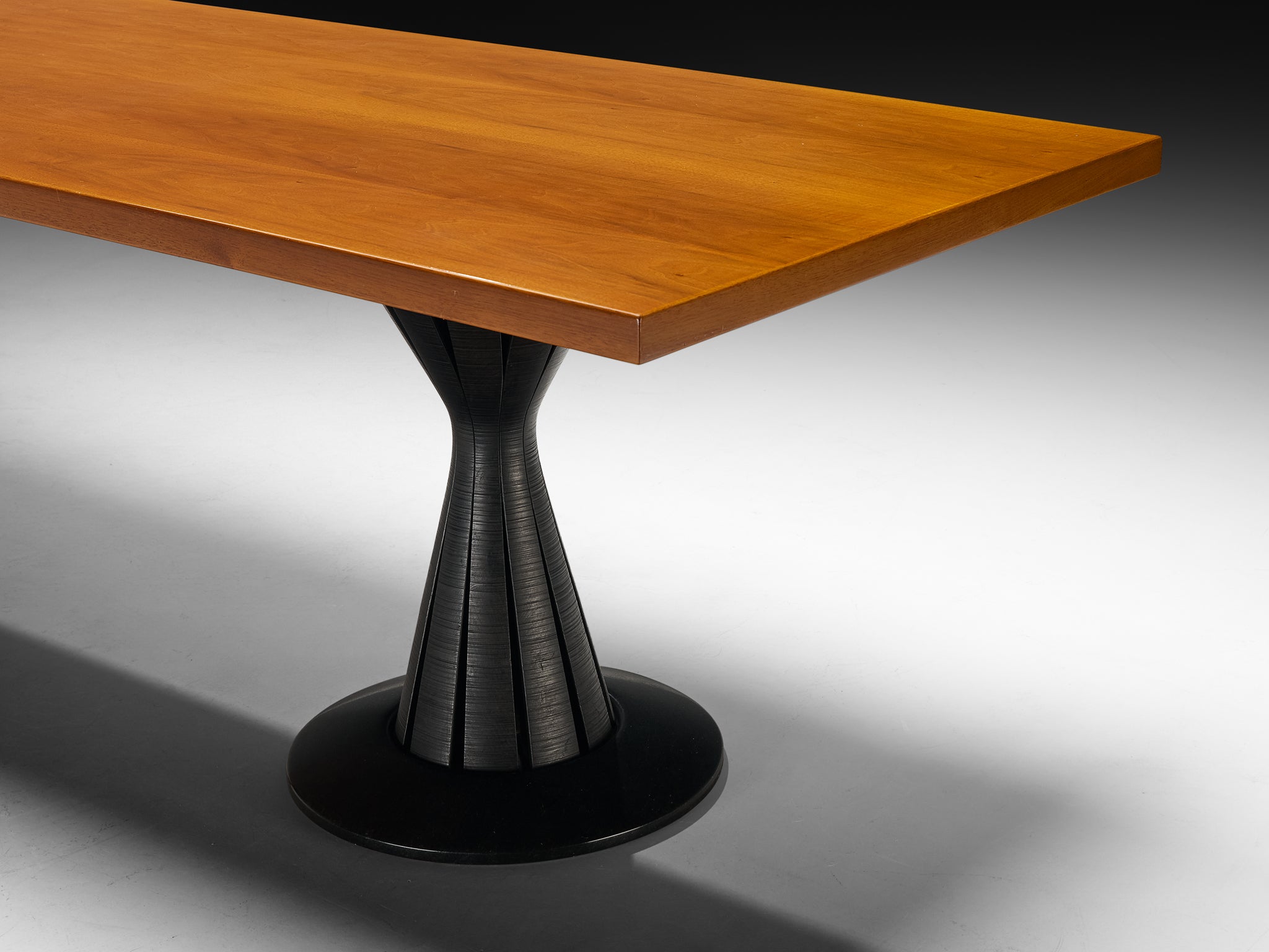 Postmodern Italian Dining Table in Cherry, Wood and Natural Stone Tables Morentz