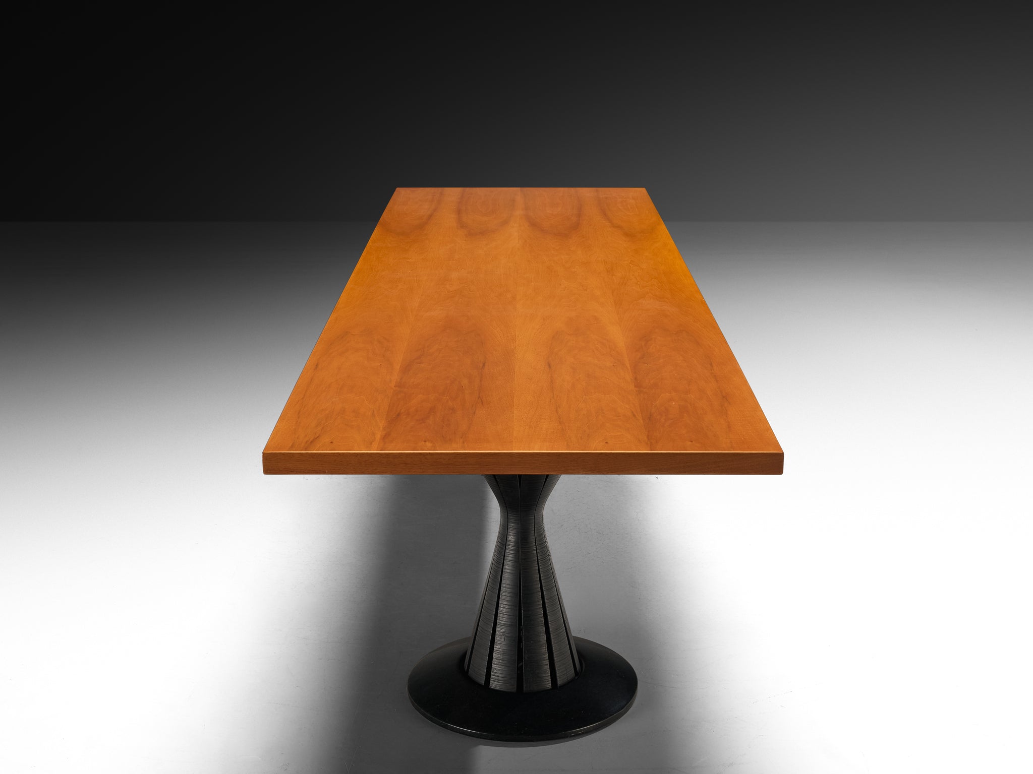 Postmodern Italian Dining Table in Cherry, Wood and Natural Stone Tables Morentz