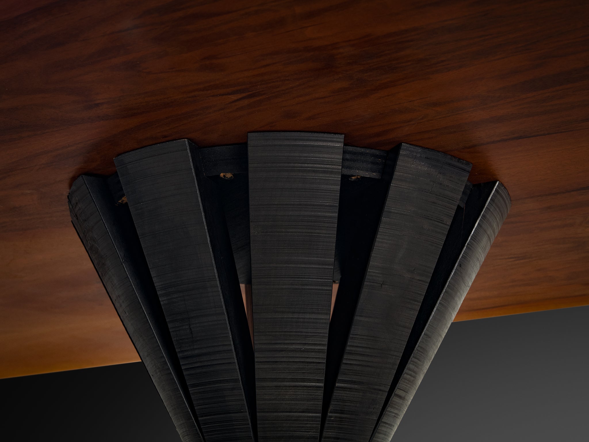 Postmodern Italian Dining Table in Cherry, Wood and Natural Stone Tables Morentz