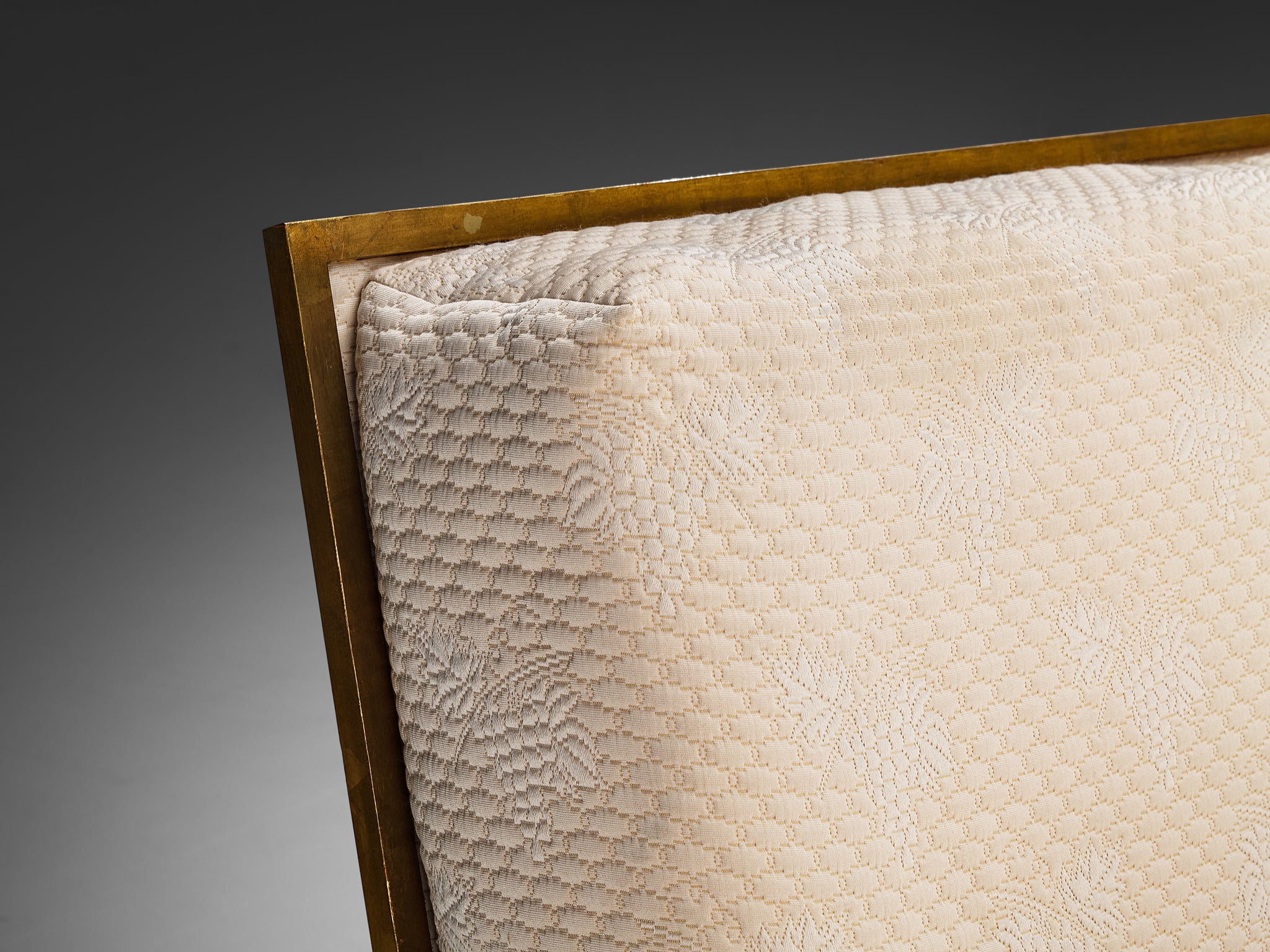 Robert Thibier Two Seat Sofa with Gold Painted Metal Frame Seating Morentz