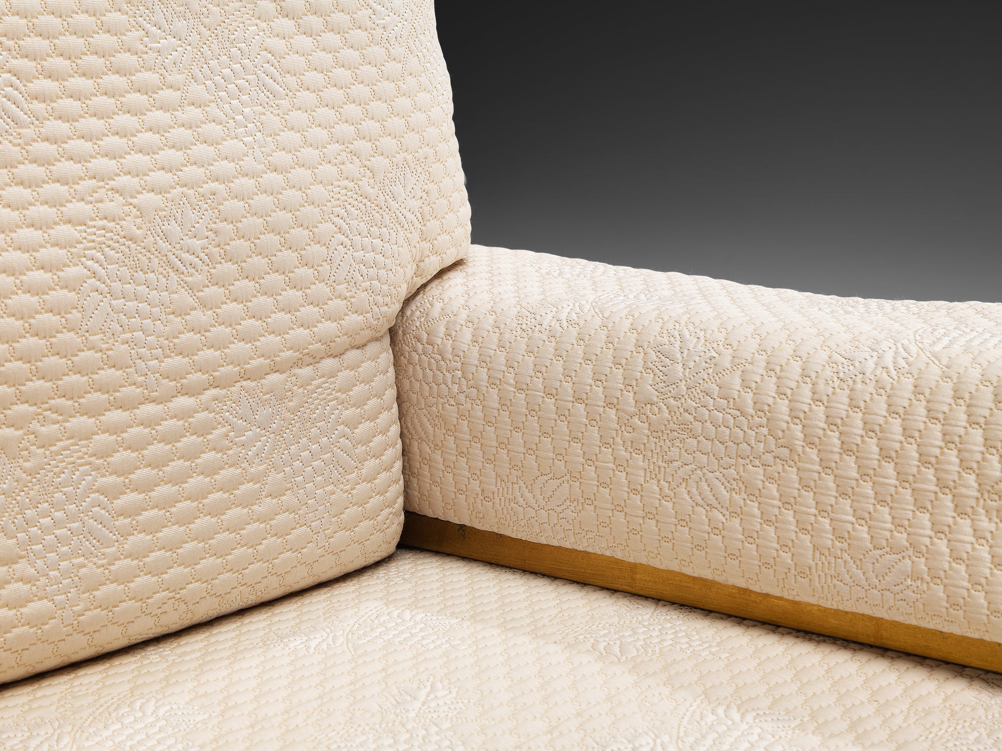 Robert Thibier Two Seat Sofa with Gold Painted Metal Frame Seating Morentz