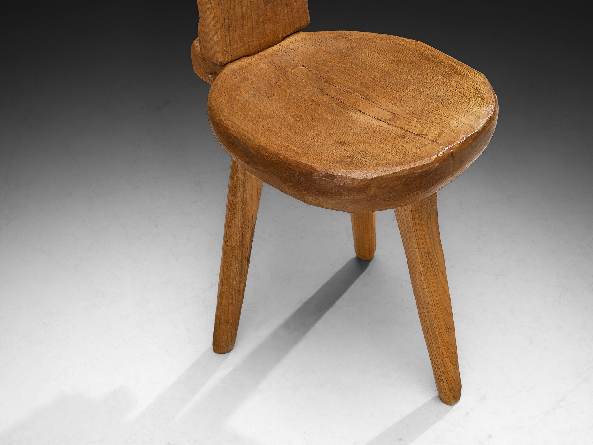 Charles Flandre Set of Six Naturalistic Chairs in Elm Seating Morentz