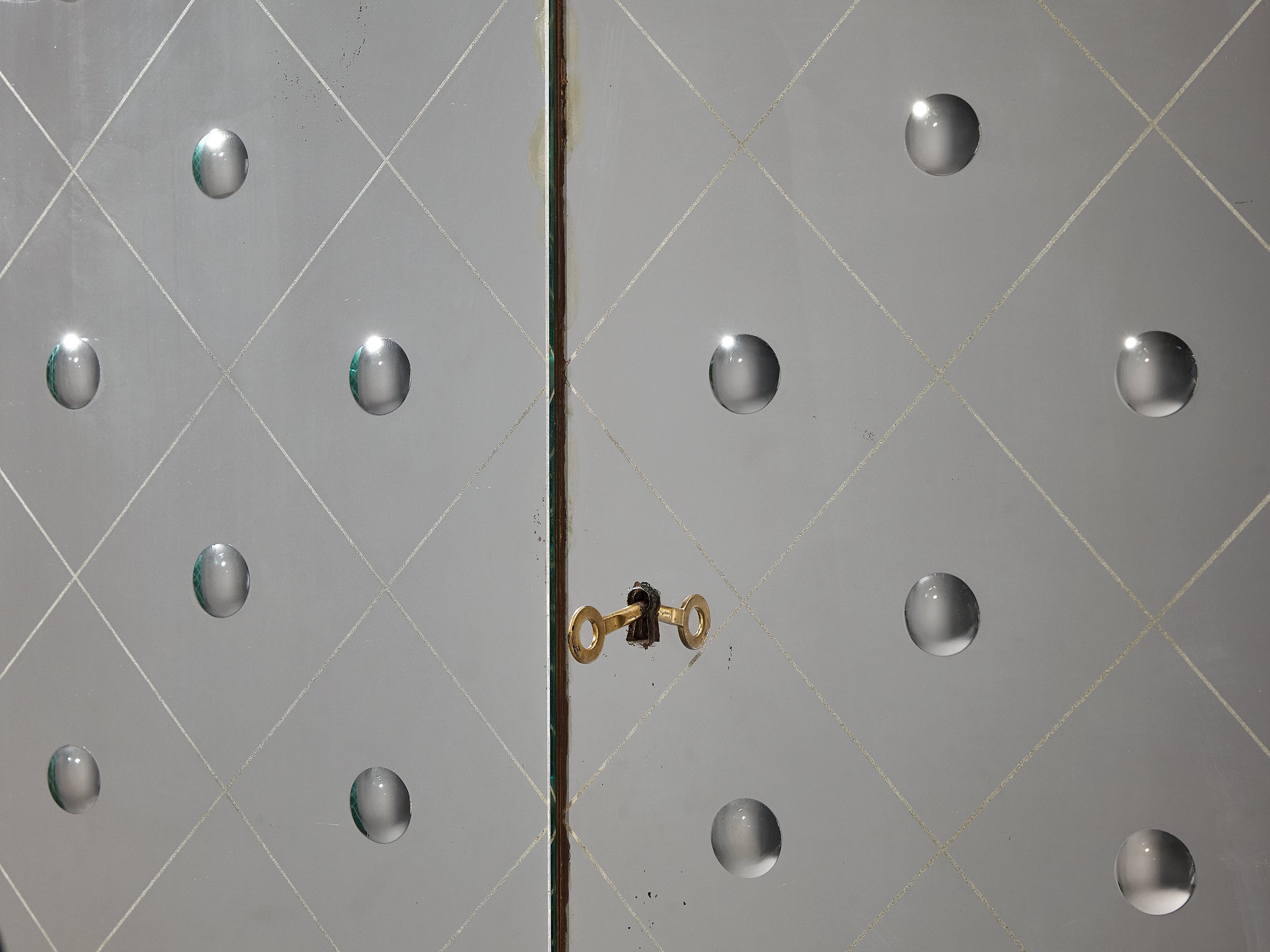 Osvaldo Borsani for ABV Cabinet in Wood, Parchment with Mirrored Doors