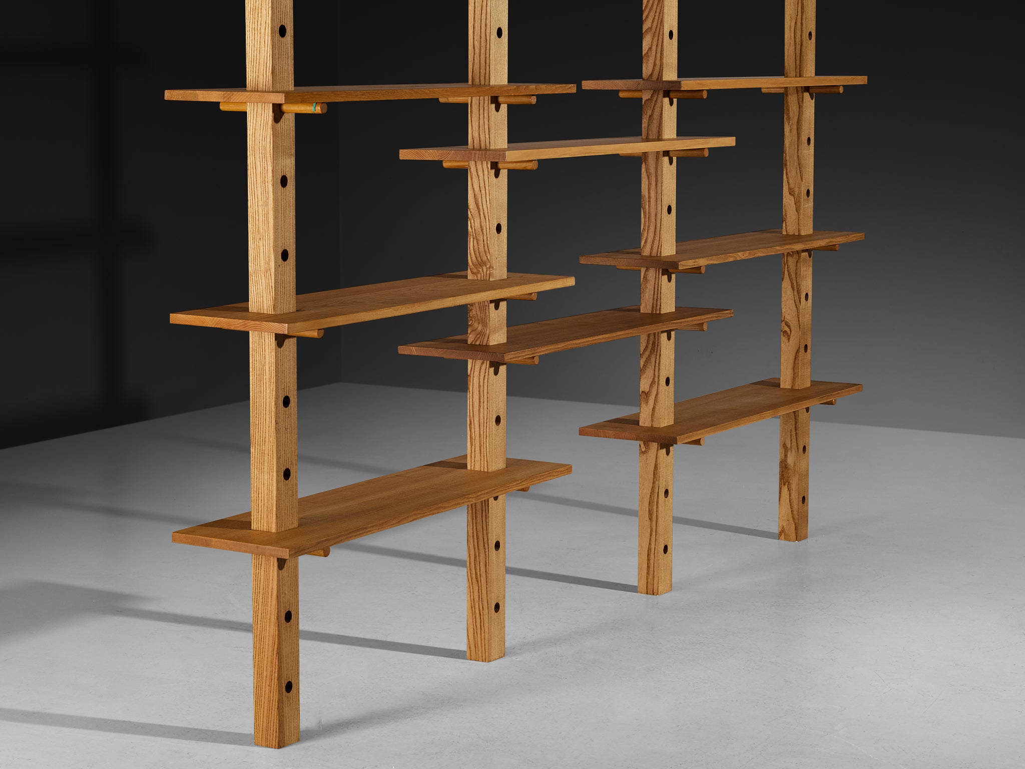 French Mid-Century Modern Bookcase or Shelf Unit in Solid Ash Case pieces and storage cabinets Morentz