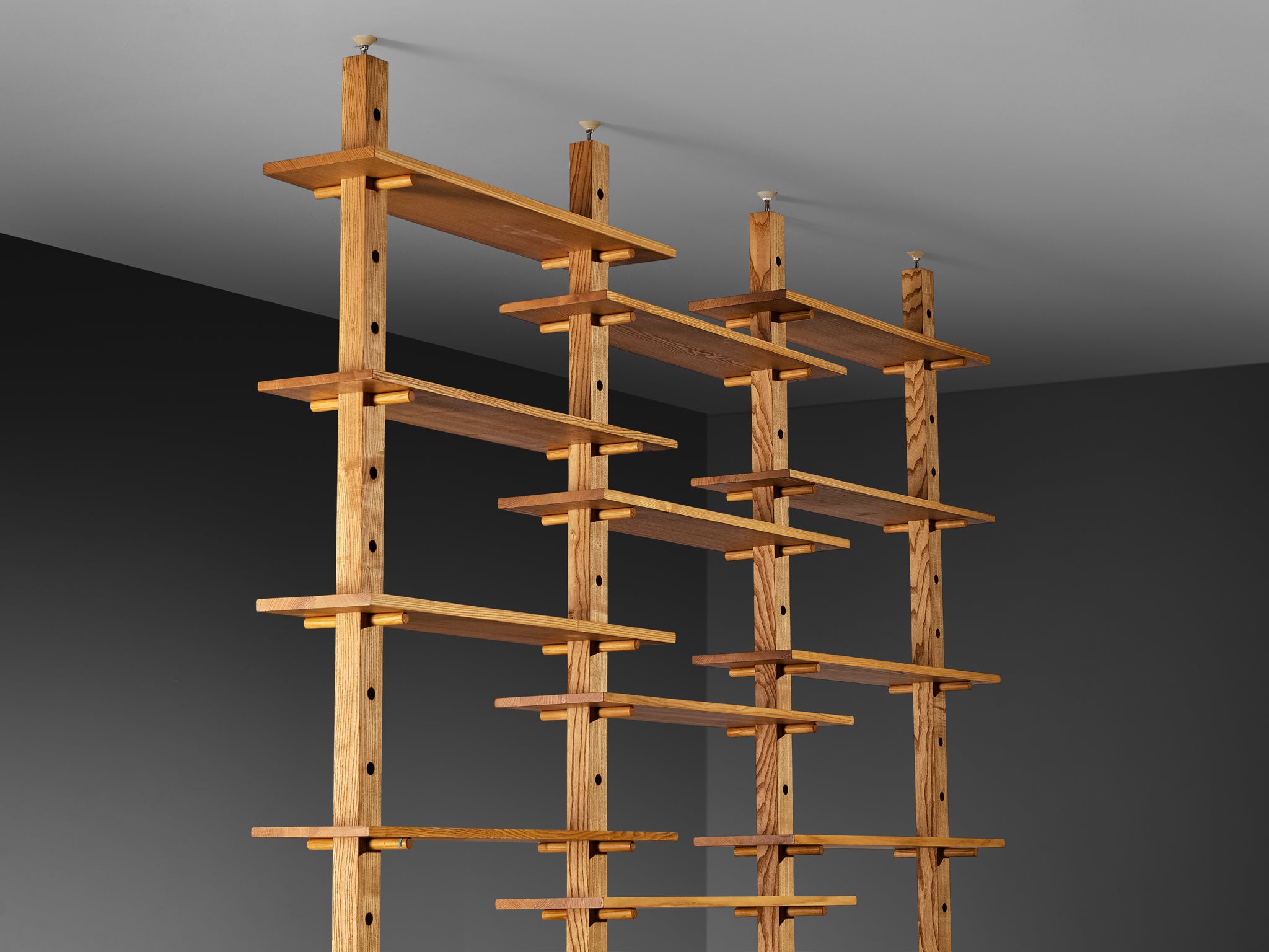 French Mid-Century Modern Bookcase or Shelf Unit in Solid Ash Case pieces and storage cabinets Morentz