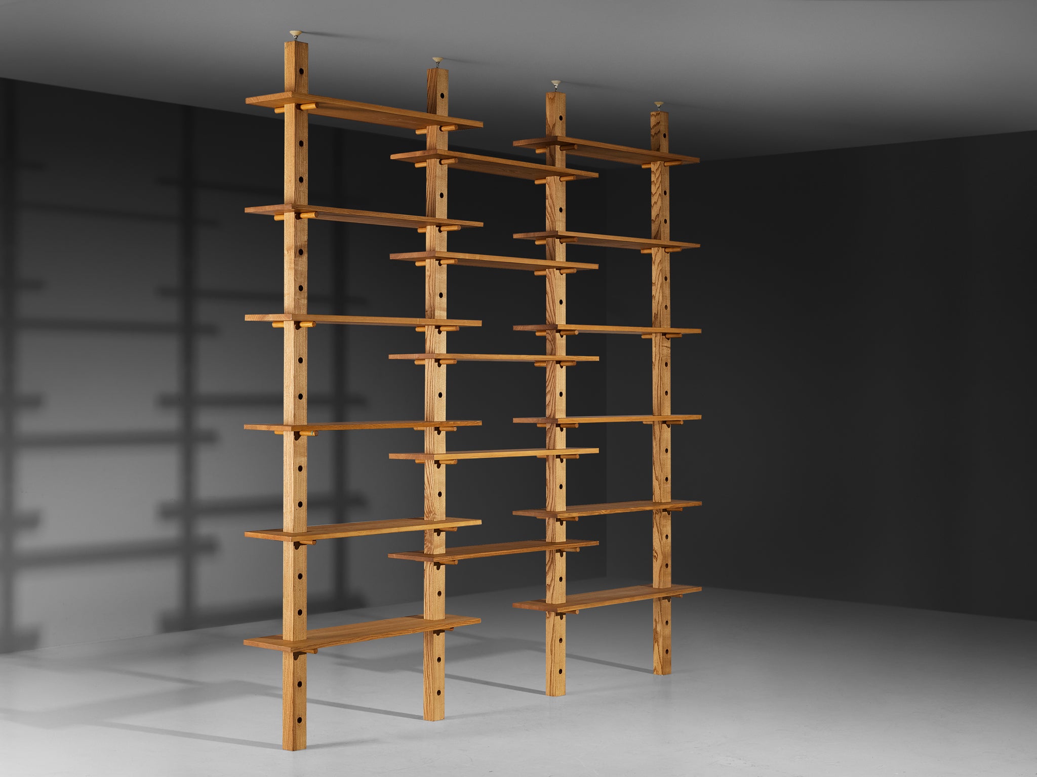 French Mid-Century Modern Bookcase or Shelf Unit in Solid Ash Case pieces and storage cabinets Morentz