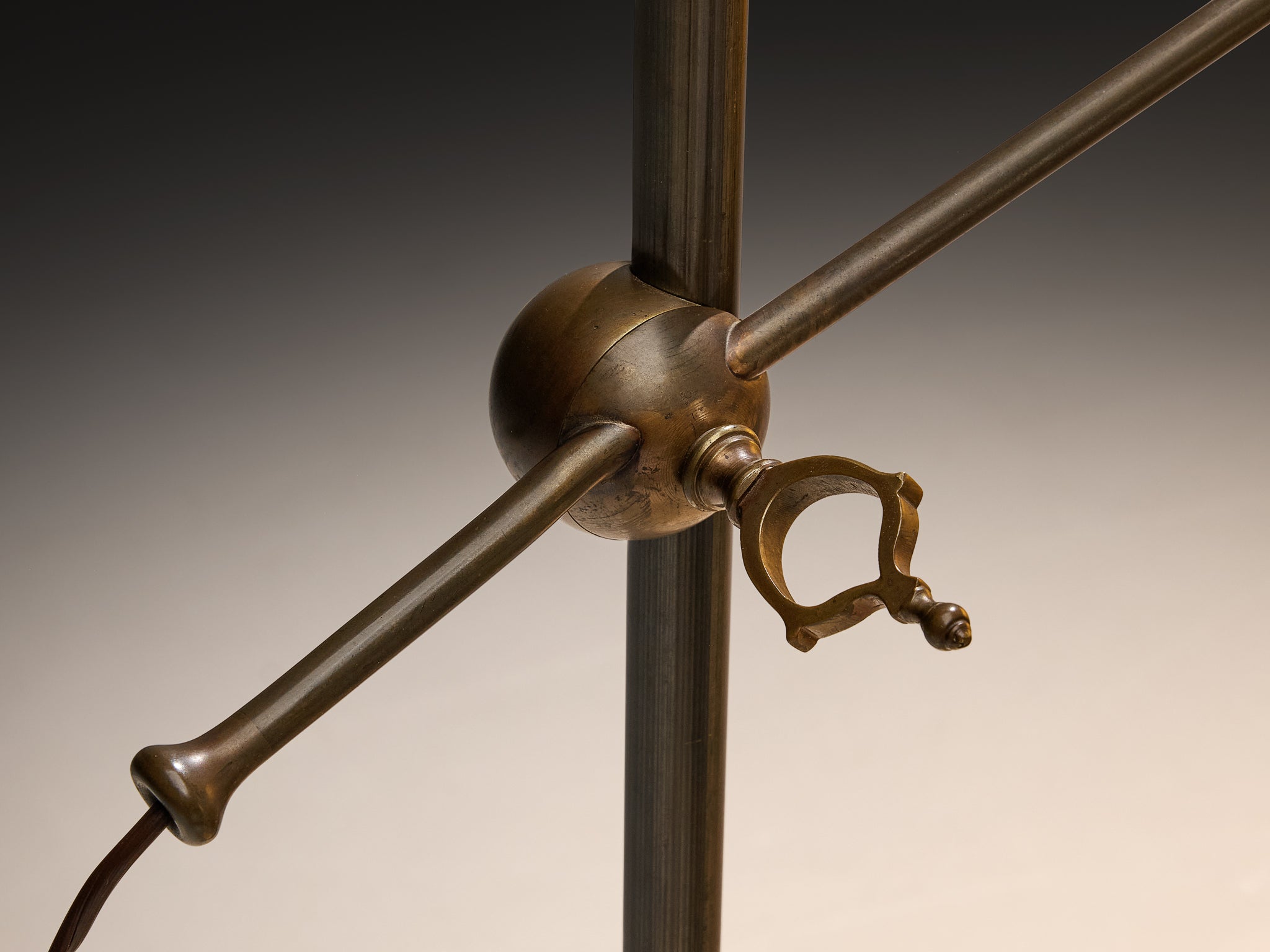 Giuseppe Ostuni for O-Luce 'Meridiana' Floor Lamp in Brass and Marble Lighting Morentz