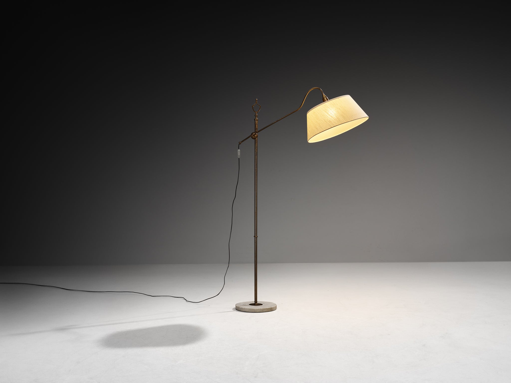 Giuseppe Ostuni for O-Luce 'Meridiana' Floor Lamp in Brass and Marble Lighting Morentz