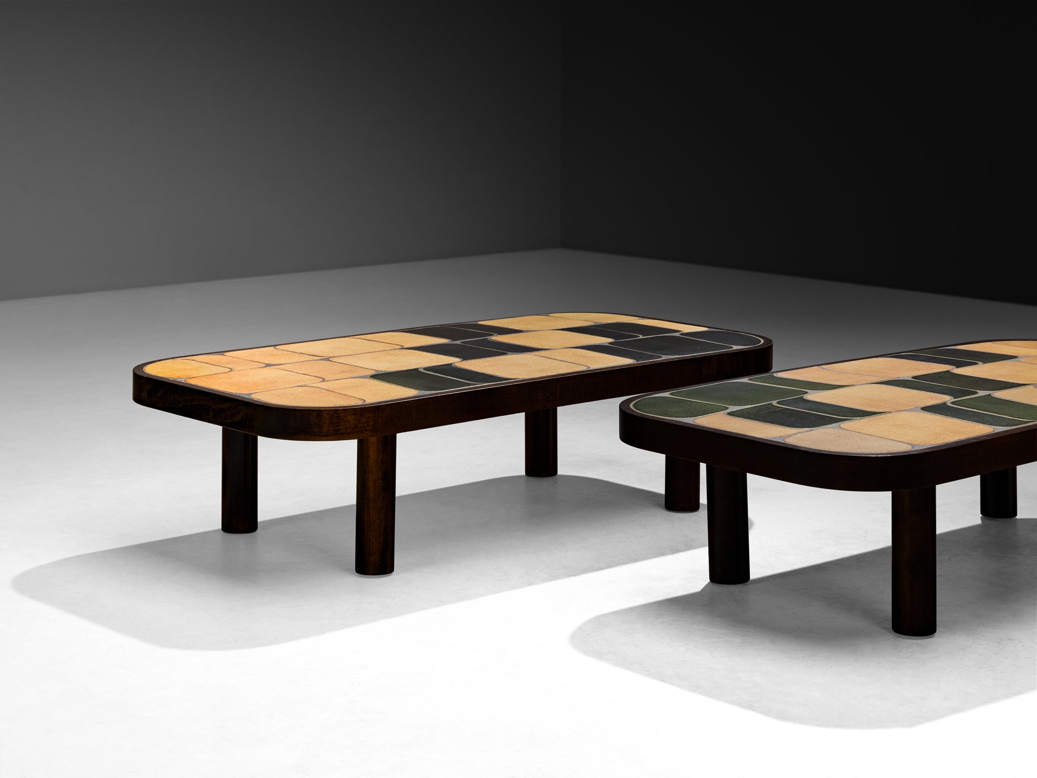 Roger Capron ‘Sou-Chong’ Coffee Tables in Ceramic and Wood