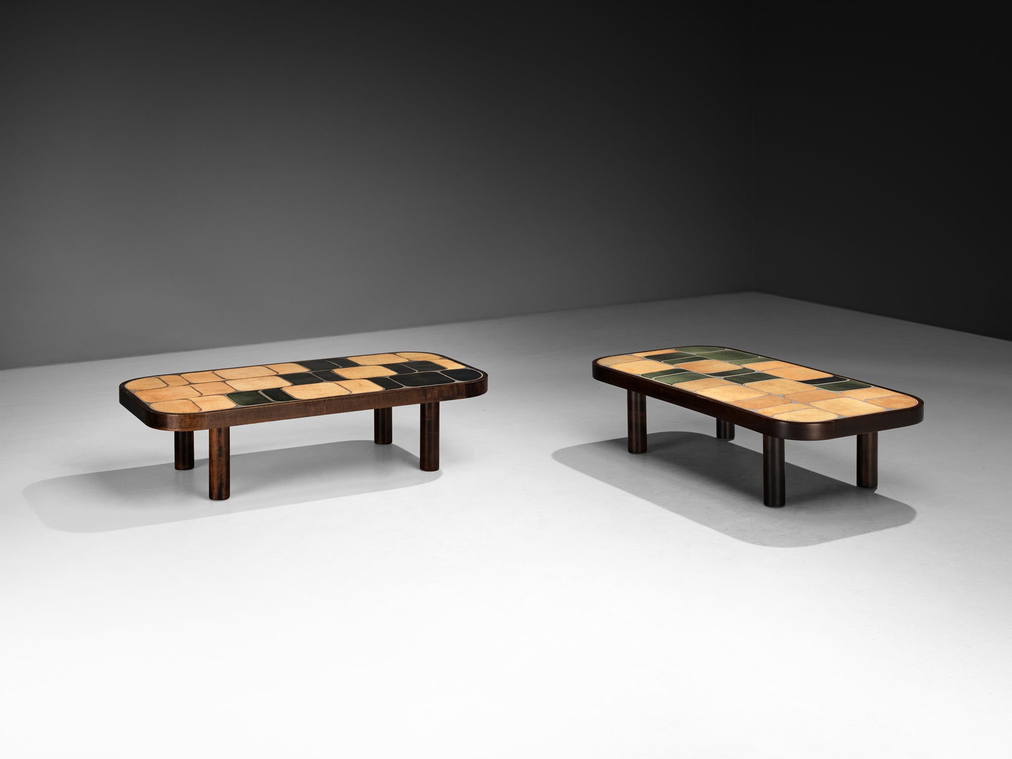 Roger Capron ‘Sou-Chong’ Coffee Tables in Ceramic and Wood