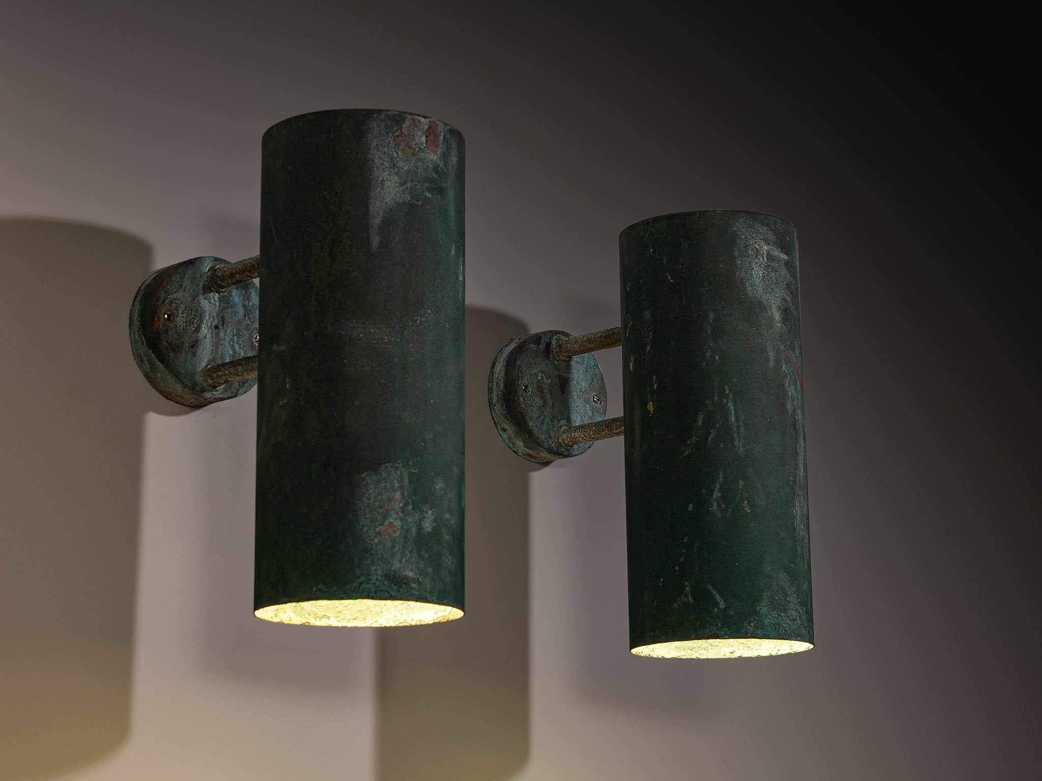 Hans-Agne Jakobsson ‘Rulle’ Wall Lights in Patinated Copper Lighting Morentz