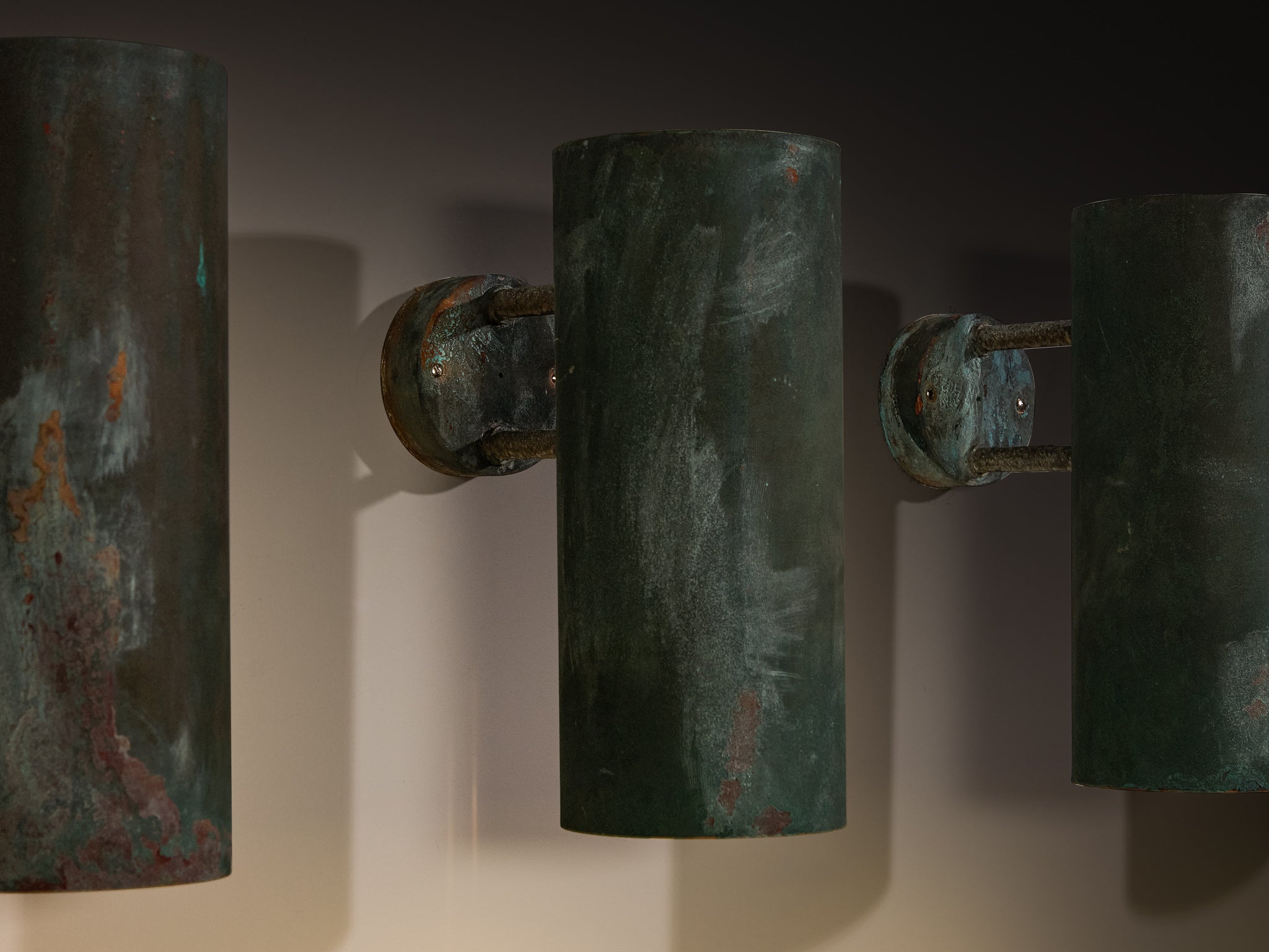 Hans-Agne Jakobsson ‘Rulle’ Wall Lights in Patinated Copper Lighting Morentz