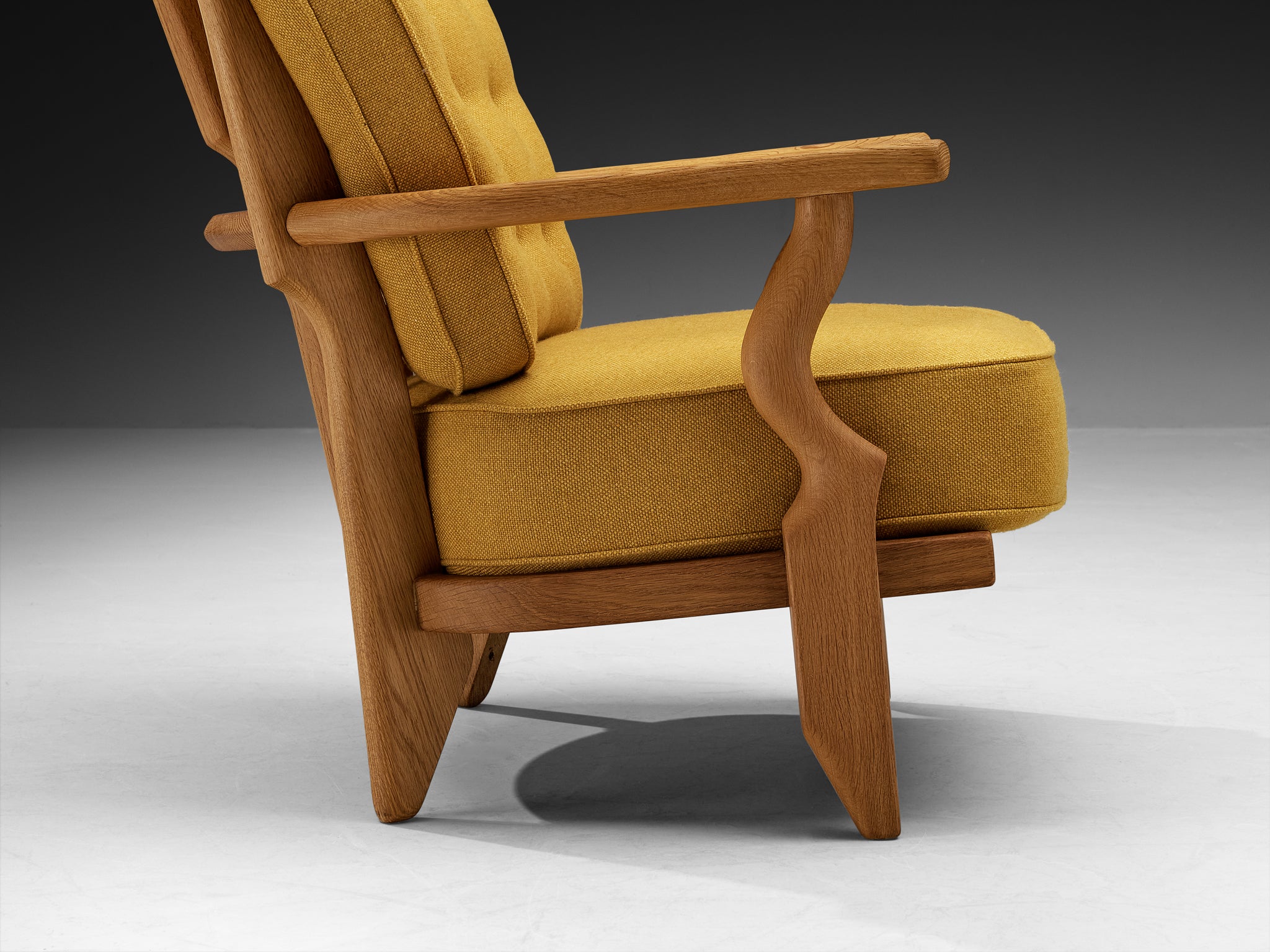 Guillerme & Chambron 'Petit Repos' Lounge Chair in Solid Oak Seating Morentz