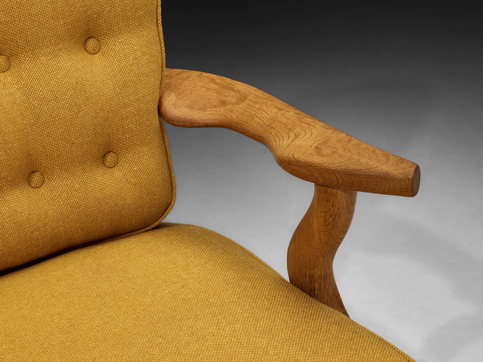 Guillerme & Chambron 'Petit Repos' Lounge Chair in Solid Oak Seating Morentz