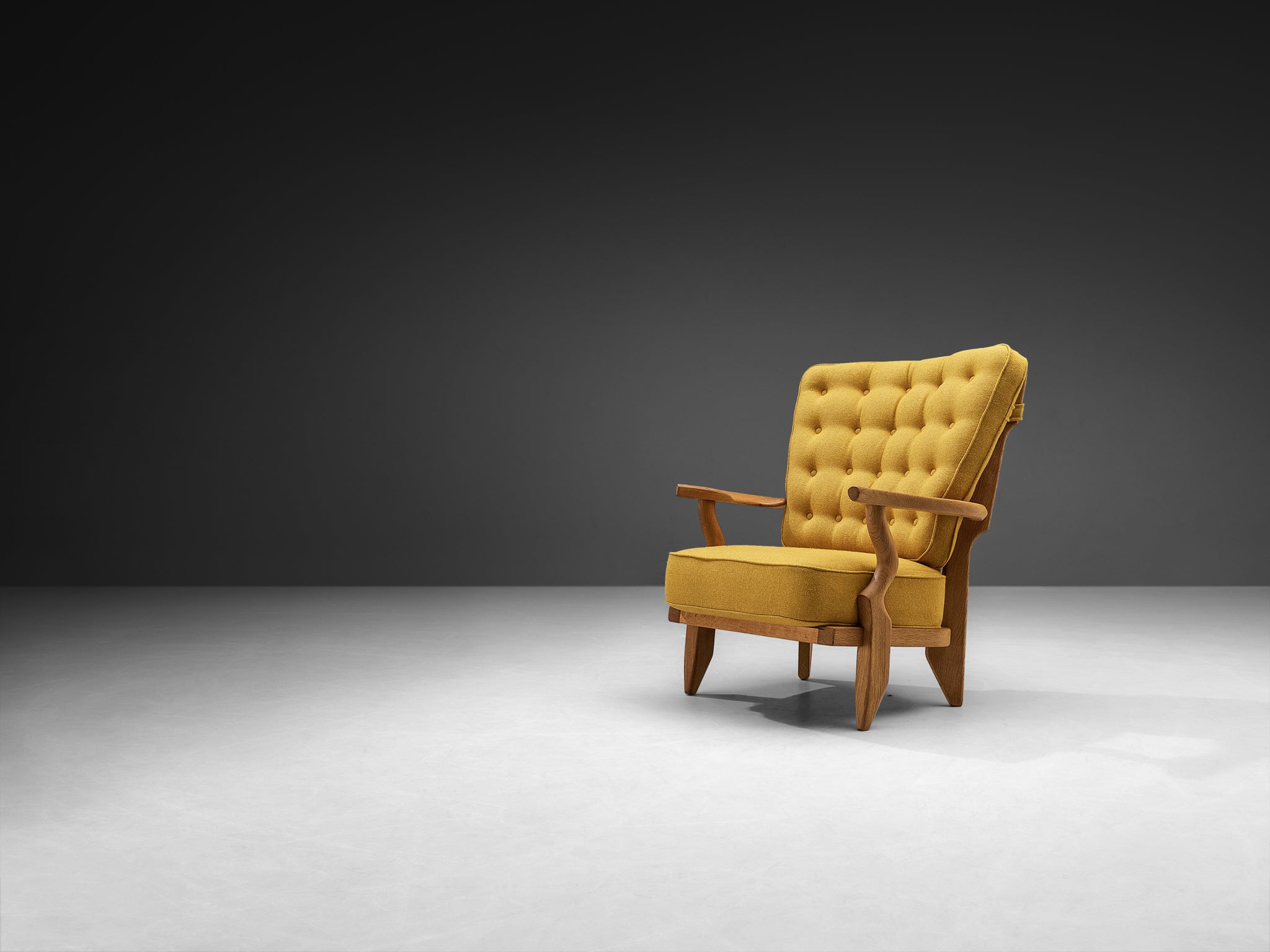 Guillerme & Chambron 'Petit Repos' Lounge Chair in Solid Oak Seating Morentz