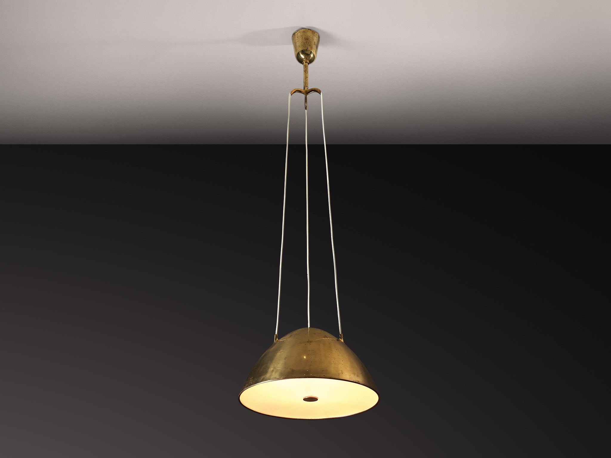 Paavo Tynell for Taito Pendant Lamp Model '1959' in Perforated Brass Lighting Morentz