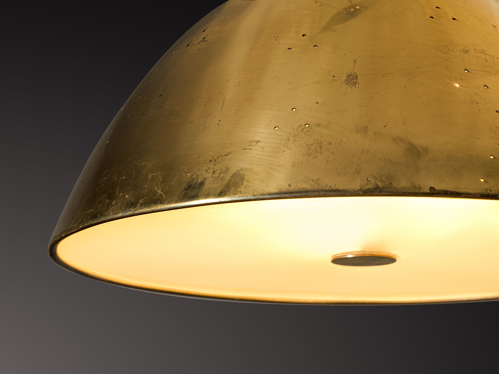 Paavo Tynell for Taito Pendant Lamp Model '1959' in Perforated Brass Lighting Morentz