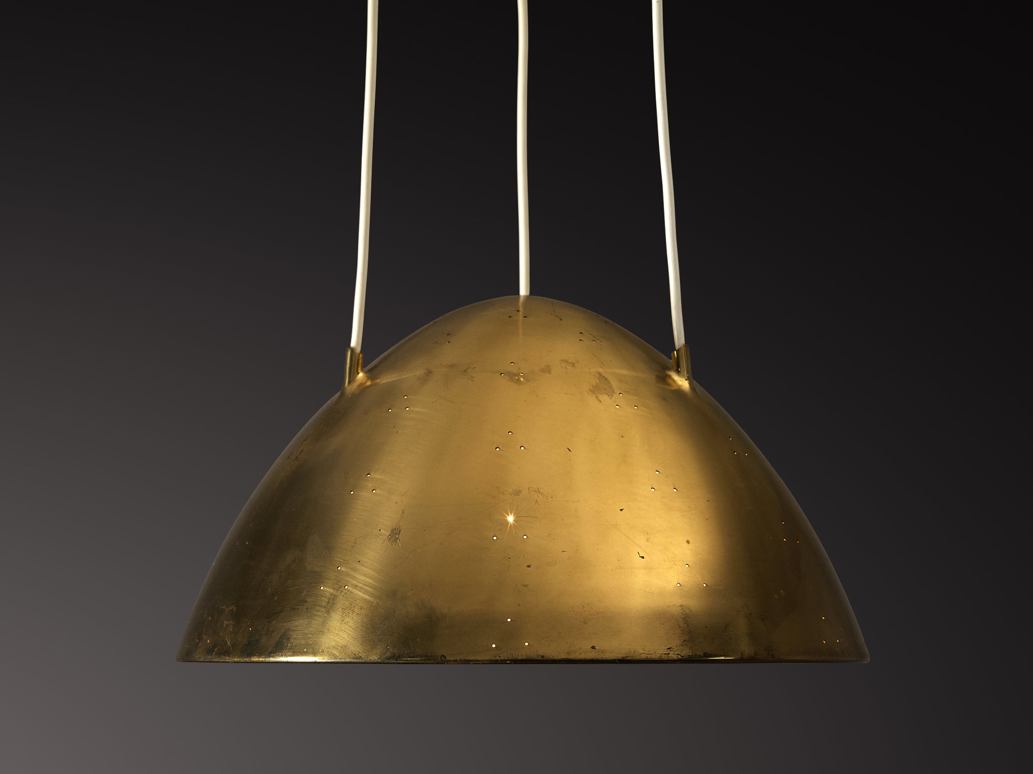 Paavo Tynell for Taito Pendant Lamp Model '1959' in Perforated Brass Lighting Morentz