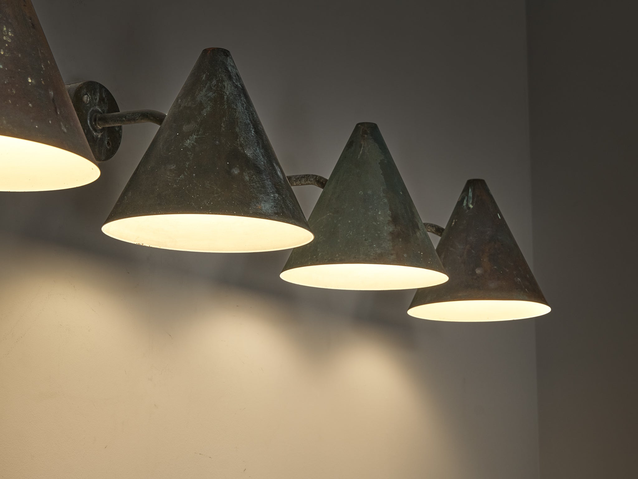 Hans-Agne Jakobsson 'Tratten' Wall Lights in Patinated Copper Lighting Morentz