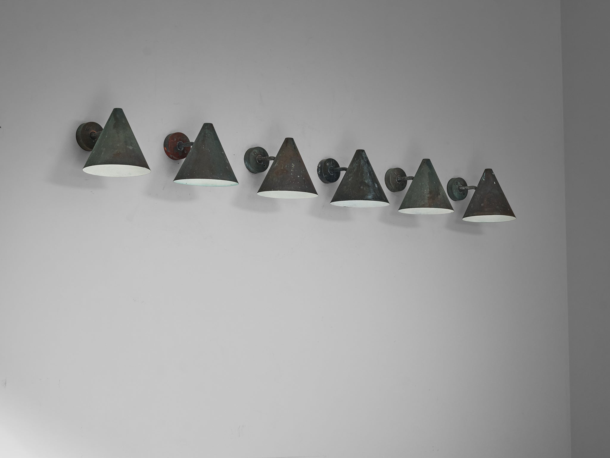 Hans-Agne Jakobsson 'Tratten' Wall Lights in Patinated Copper Lighting Morentz