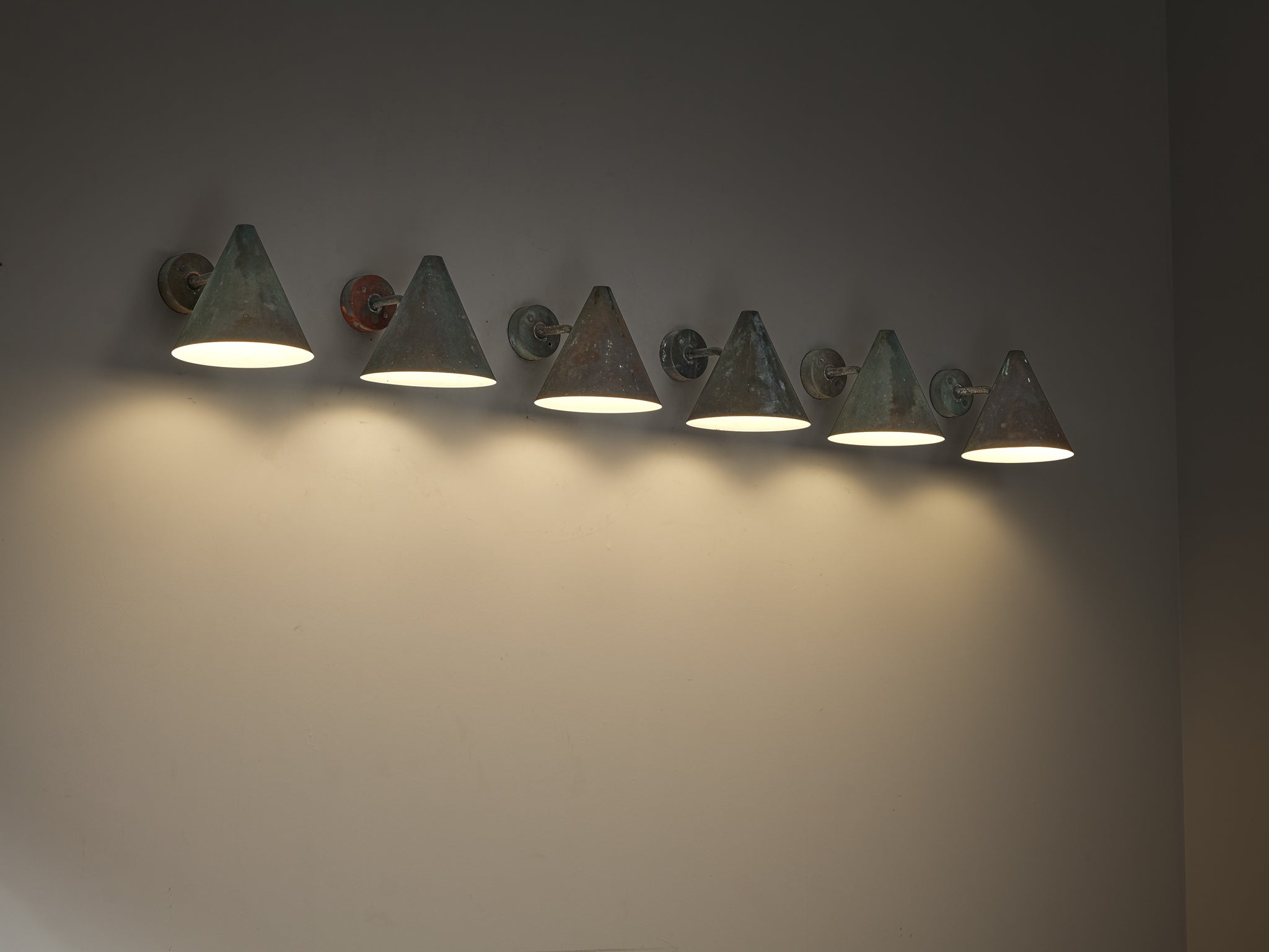 Hans-Agne Jakobsson 'Tratten' Wall Lights in Patinated Copper Lighting Morentz