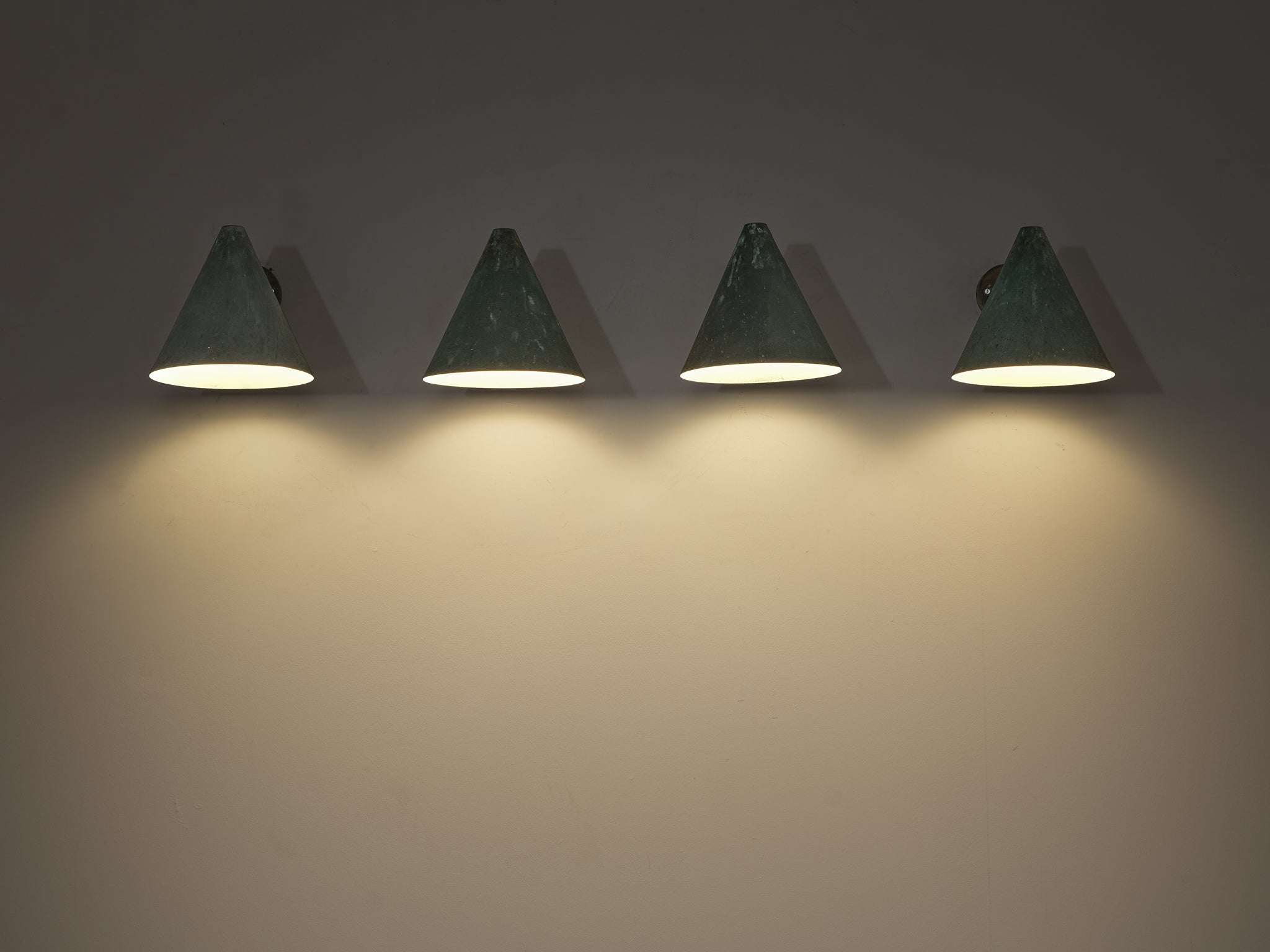Hans-Agne Jakobsson 'Tratten' Wall Lights in Patinated Copper Lighting Morentz