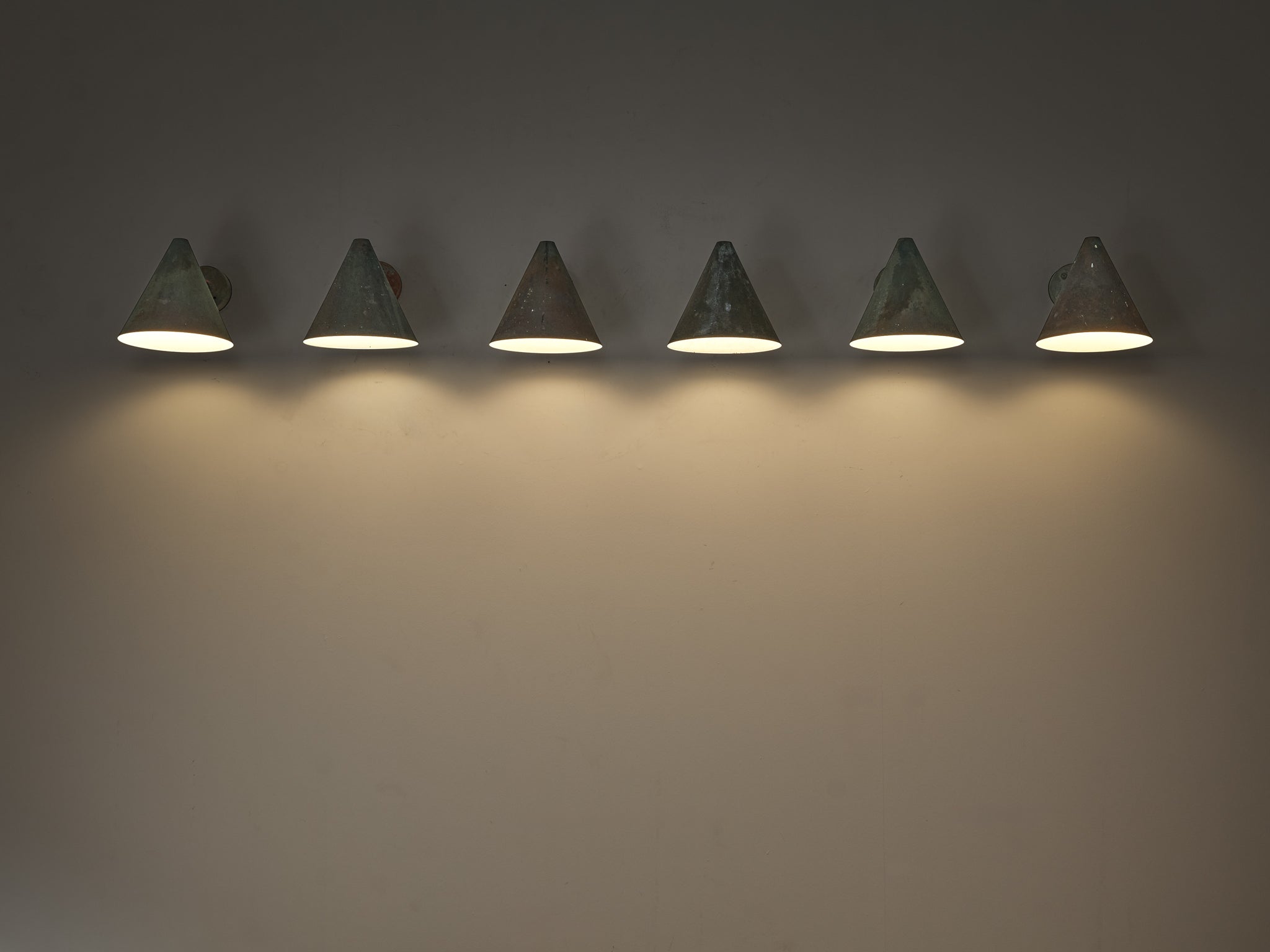 Hans-Agne Jakobsson 'Tratten' Wall Lights in Patinated Copper Lighting Morentz