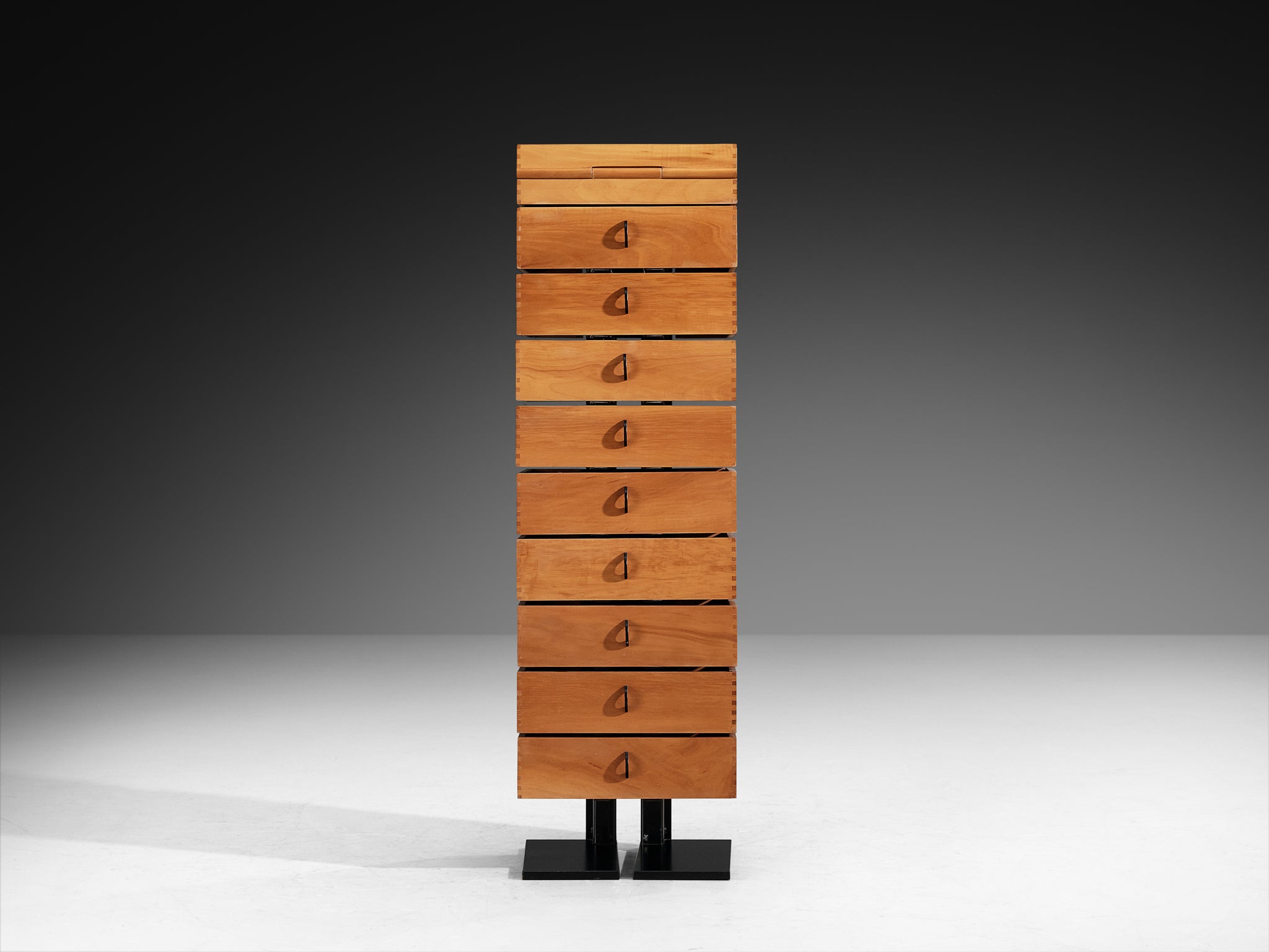 Mario Botta for Alias 'Robot' Tall Cabinet with Drawers in Pearwood and Steel Case pieces and storage cabinets Morentz