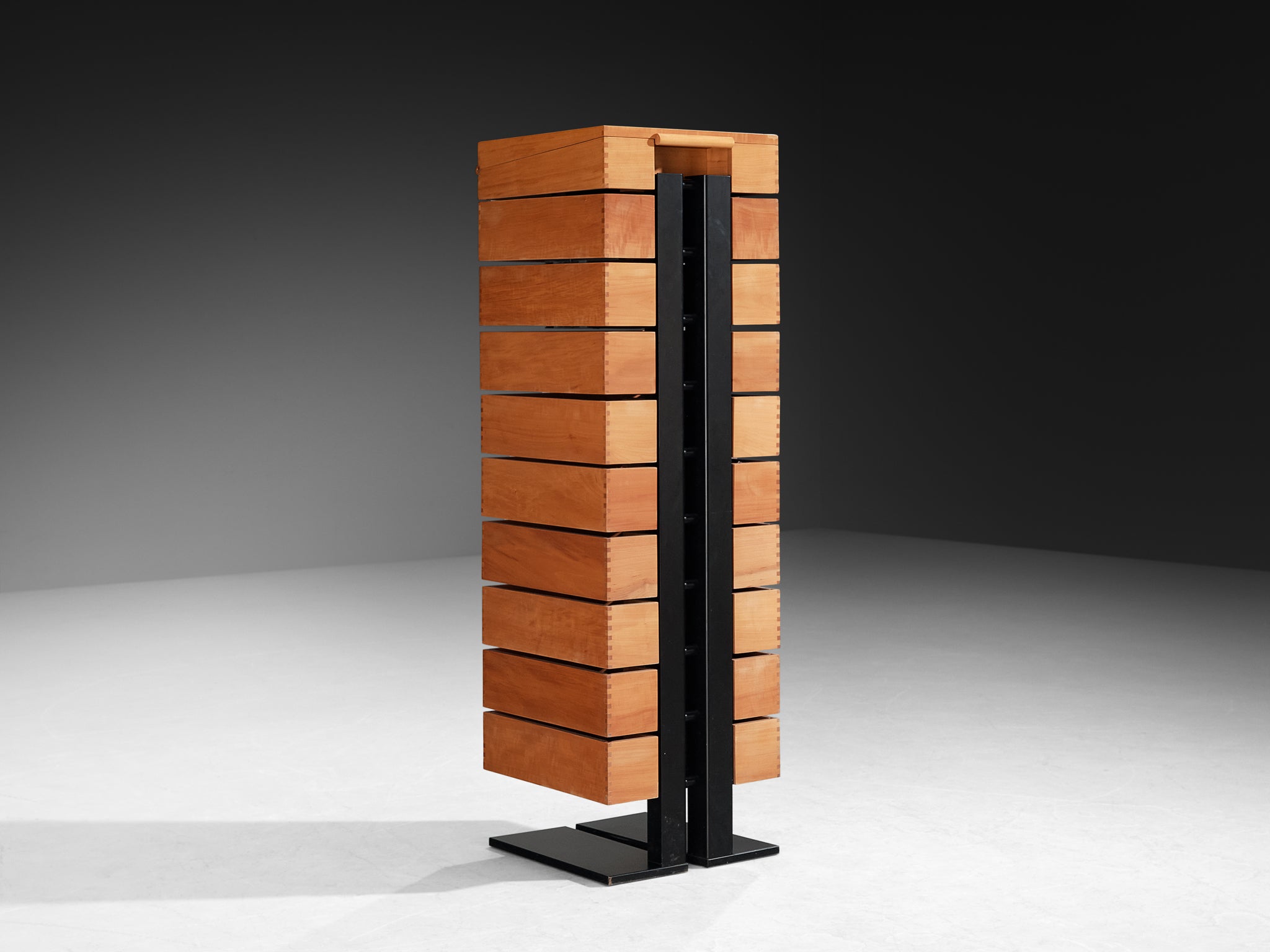 Mario Botta for Alias 'Robot' Tall Cabinet with Drawers in Pearwood and Steel Case pieces and storage cabinets Morentz