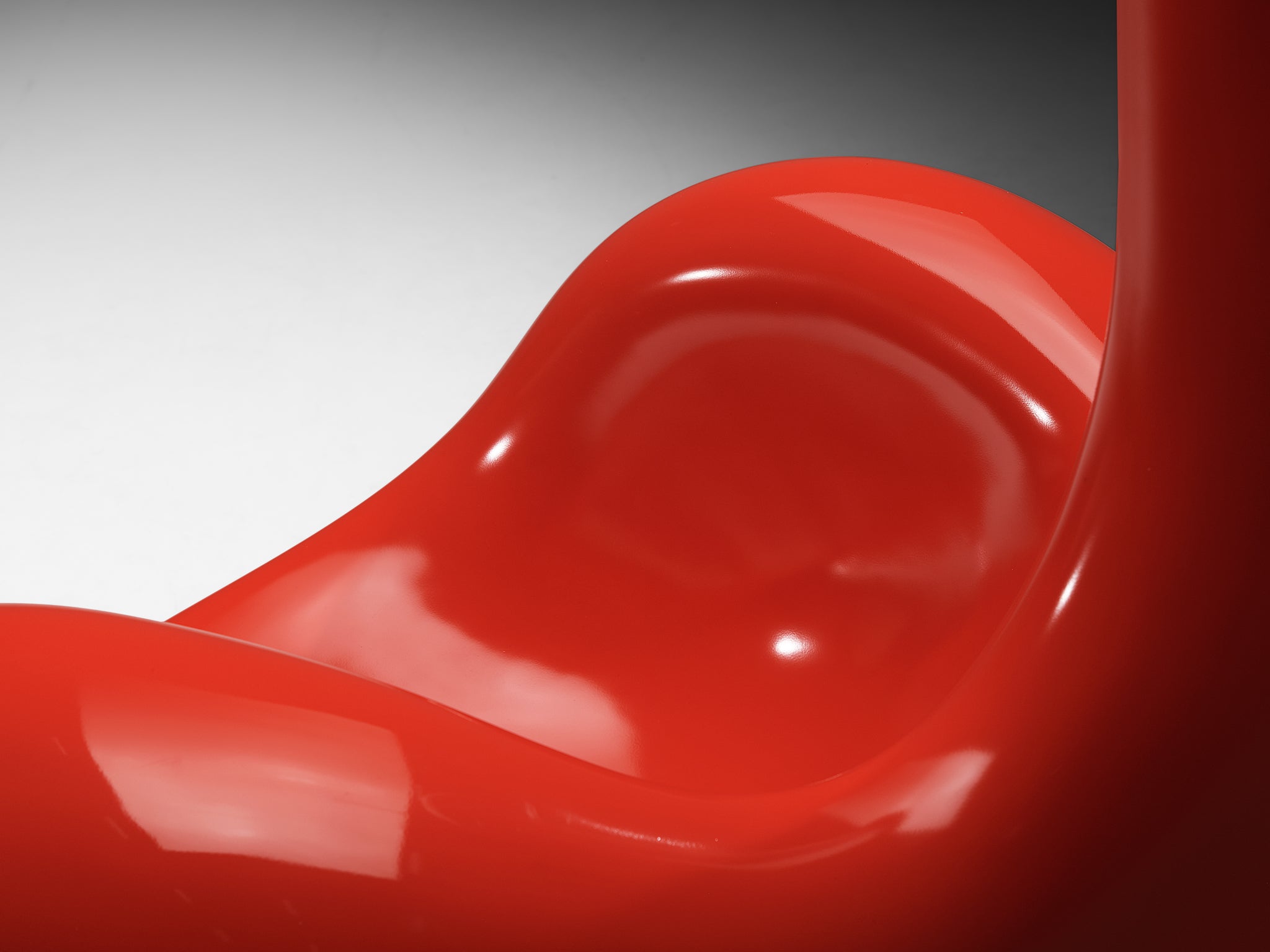 Huub & Adelheid Kortekaas 'Engelhart' Chair in Bright Red Cast Polyester Seating Morentz