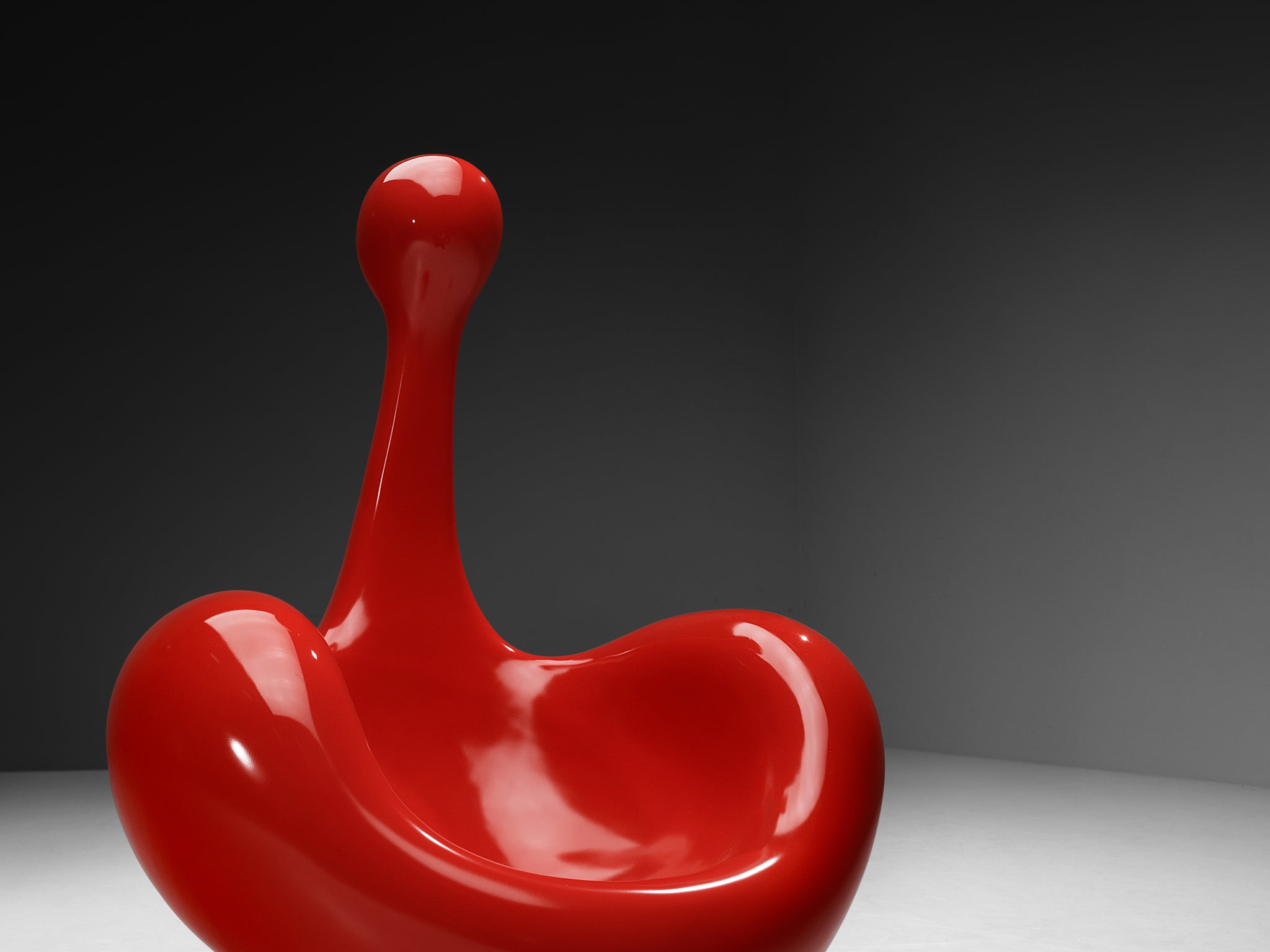 Huub & Adelheid Kortekaas 'Engelhart' Chair in Bright Red Cast Polyester Seating Morentz