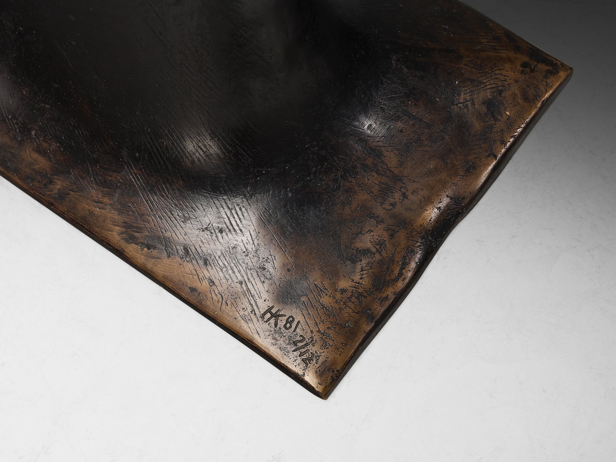 Huub & Adelheid Kortekaas Rare 'Kiem' Dining or Center Table in Sculpted Bronze Tables Morentz