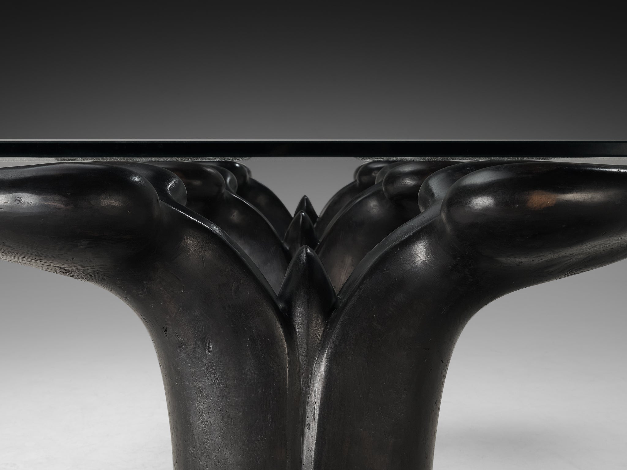 Huub & Adelheid Kortekaas Rare 'Kiem' Dining or Center Table in Sculpted Bronze Tables Morentz