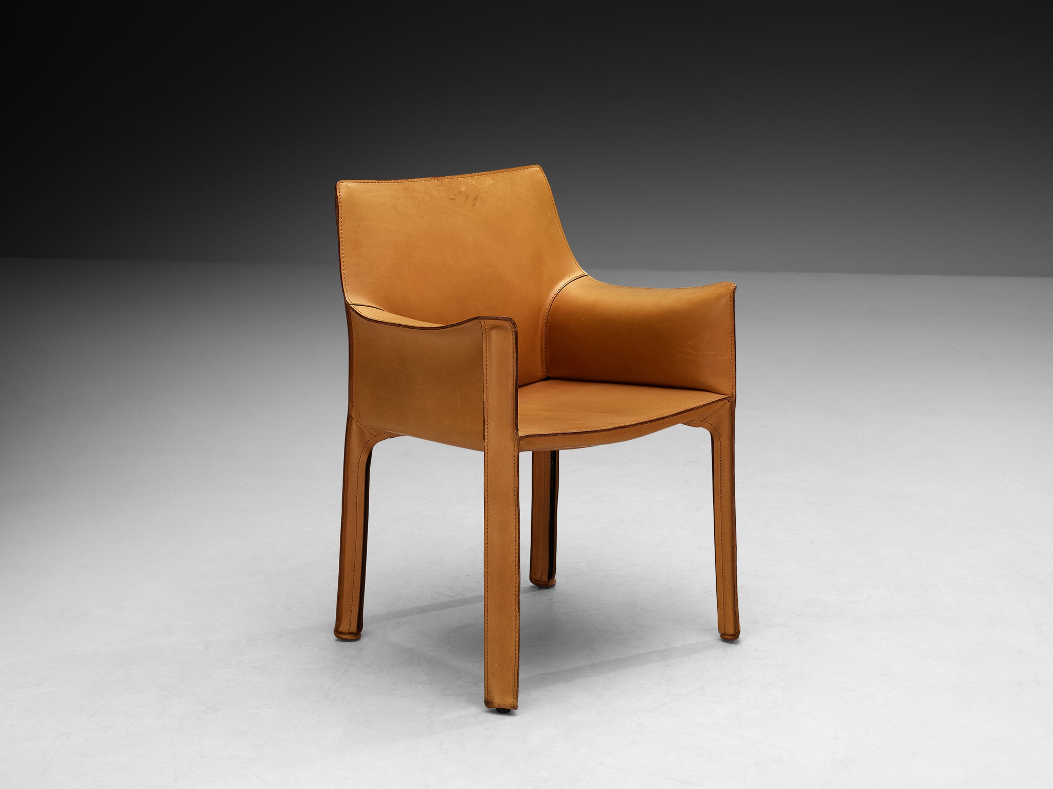 Mario Bellini for Cassina 'CAB 413' Dining Armchair in Cognac Leather Seating Morentz