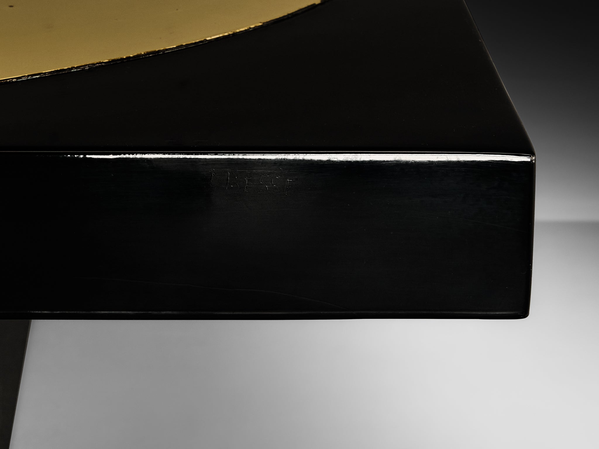 Jean Claude Dresse Coffee Table in Resin, Brass and Agate Tables Morentz